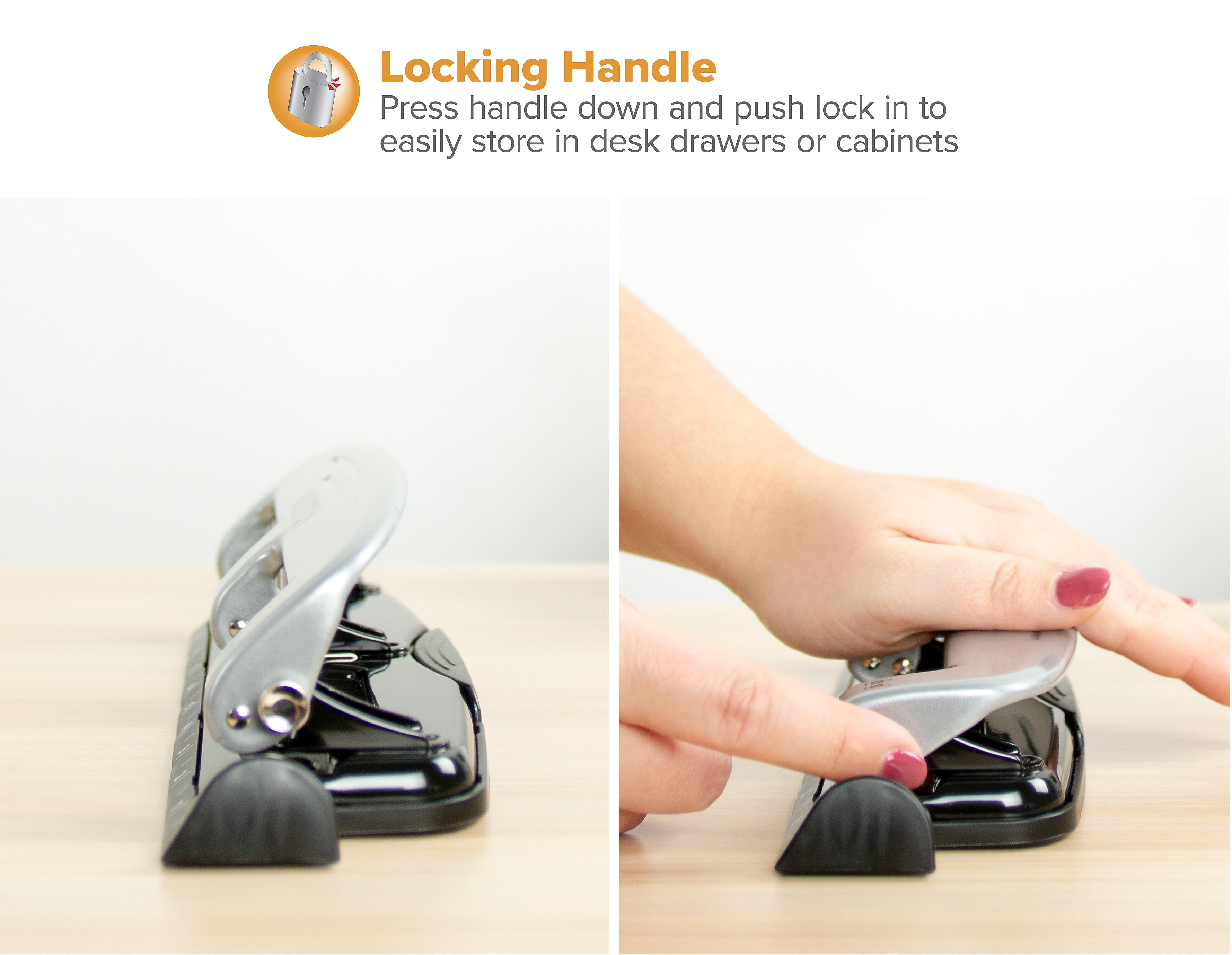 Bostitch EZ Squeeze 3-Hole Punch, 12 Sheet Capacity, Silver/Black