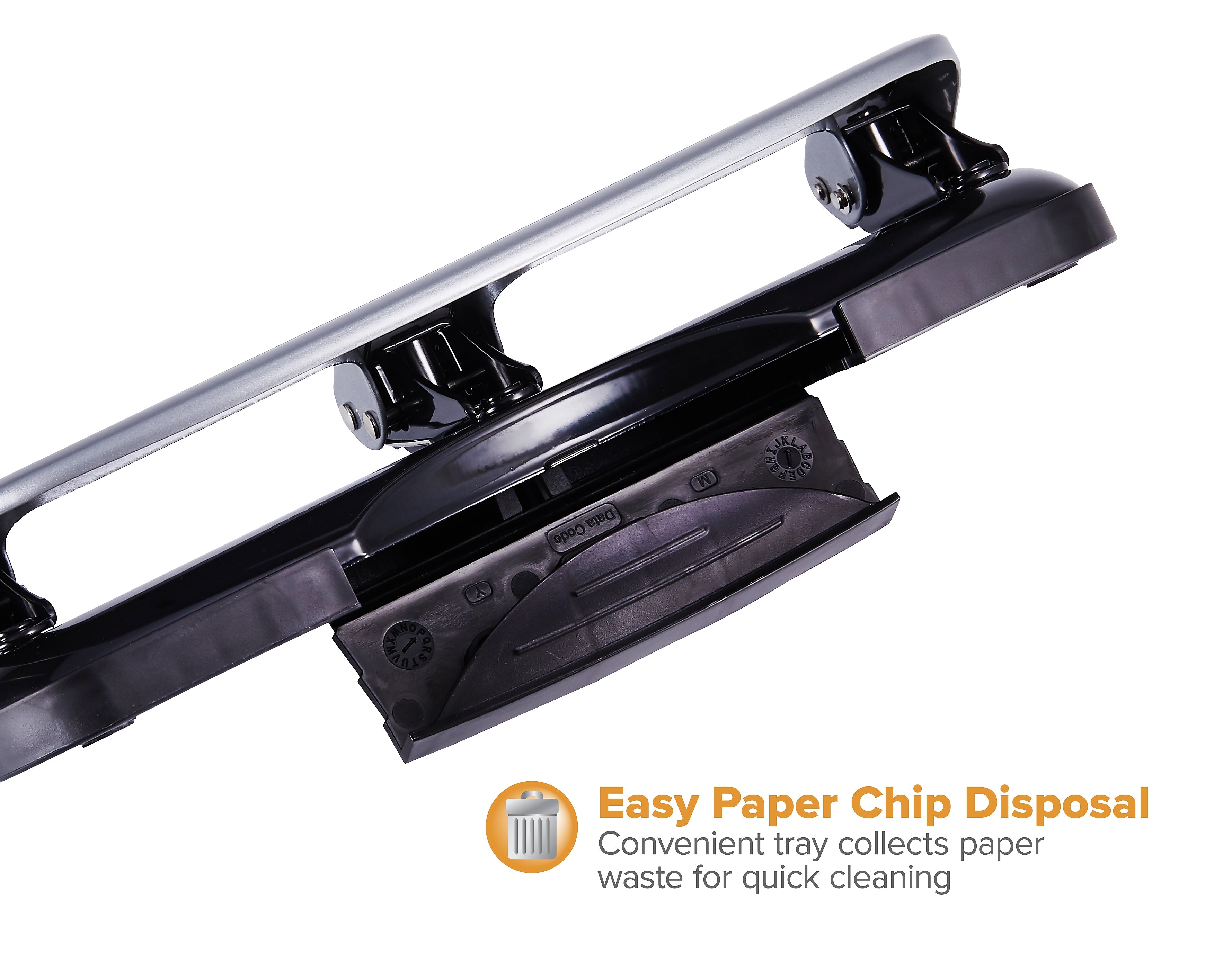 Bostitch EZ Squeeze 3-Hole Punch, 20-Sheet Capacity, Silver/Black