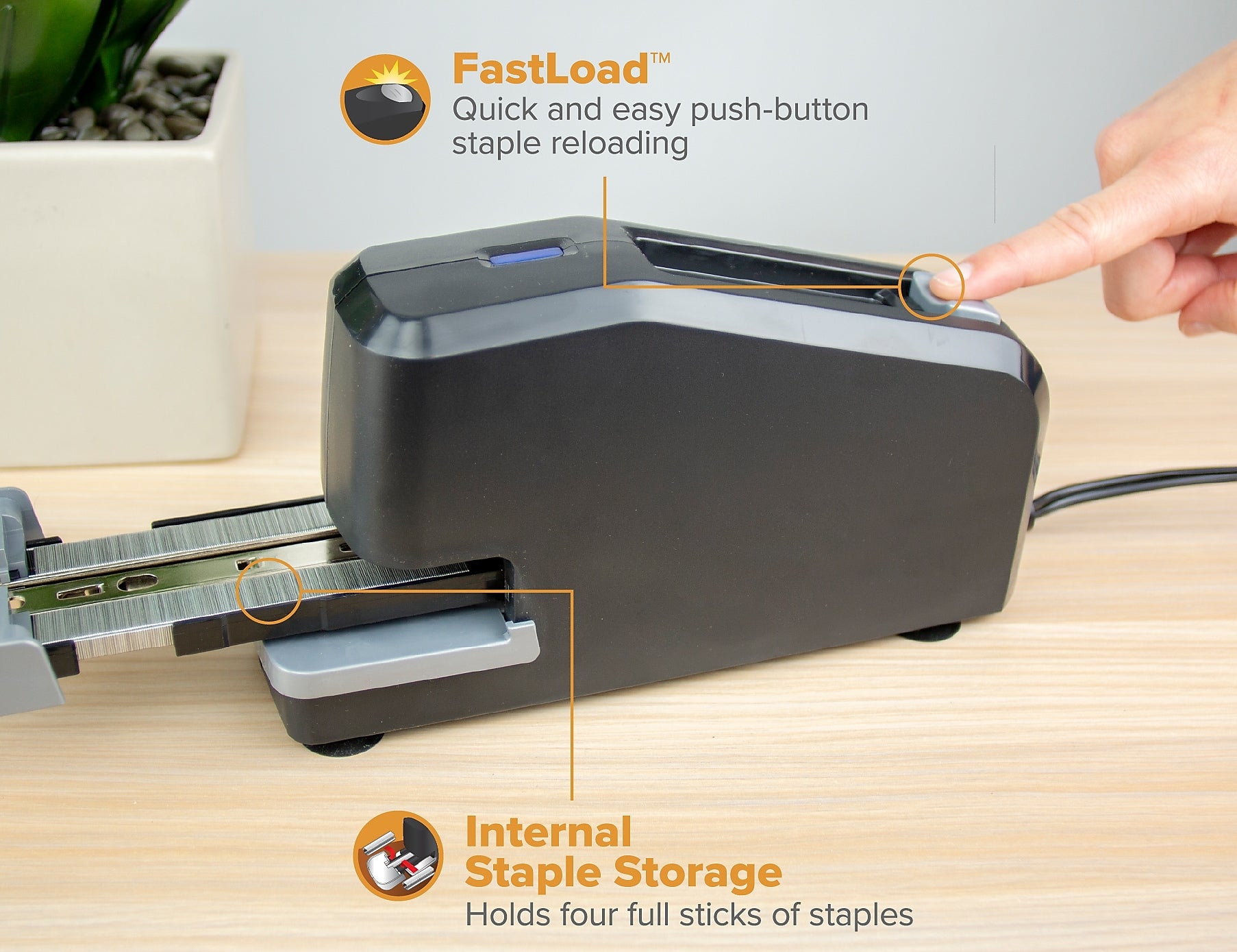Bostitch Impulse 30 Electric Stapler, 30 Sheet Capacity, Black