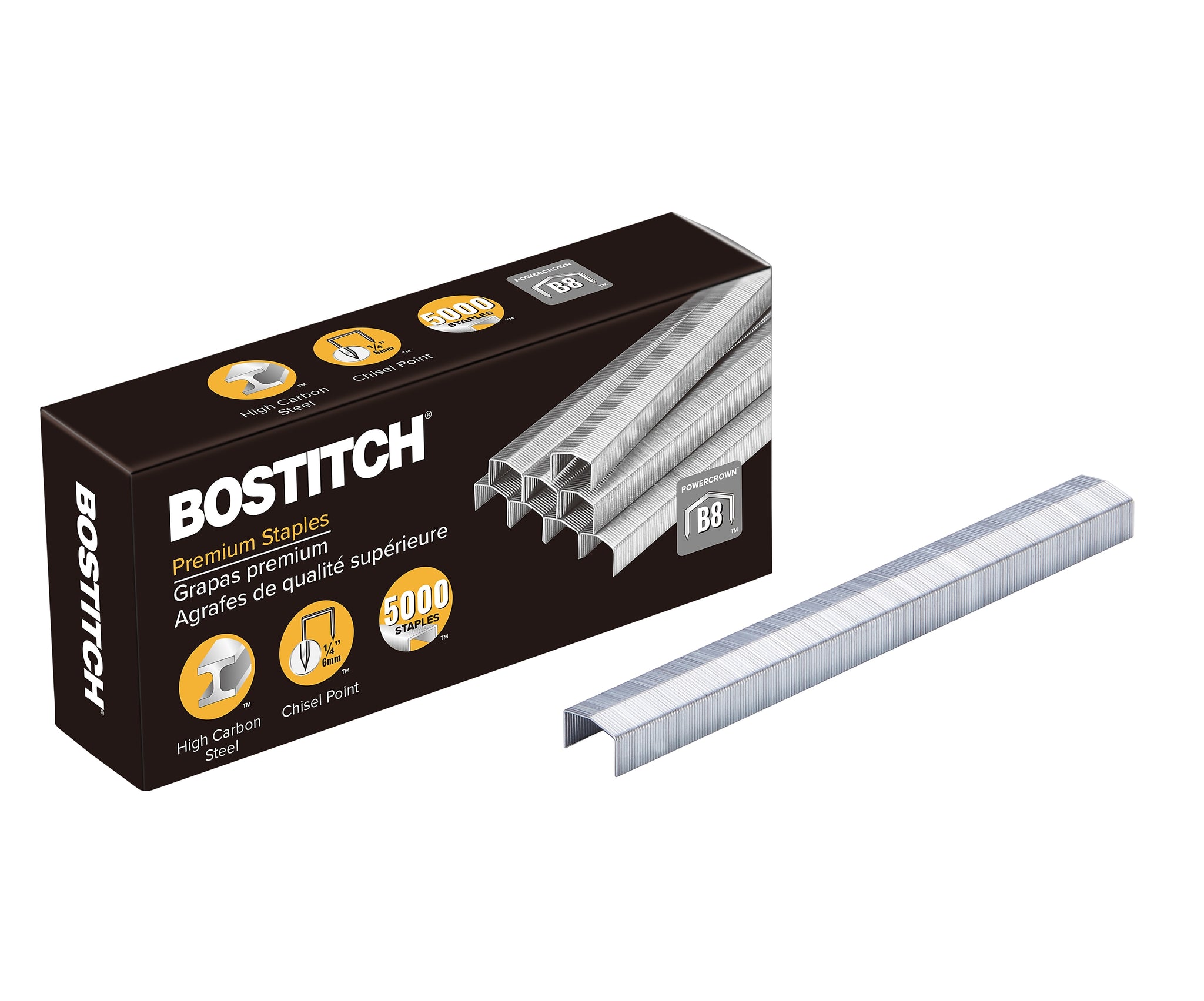 Bostitch PowerCrown Staples, 1/4