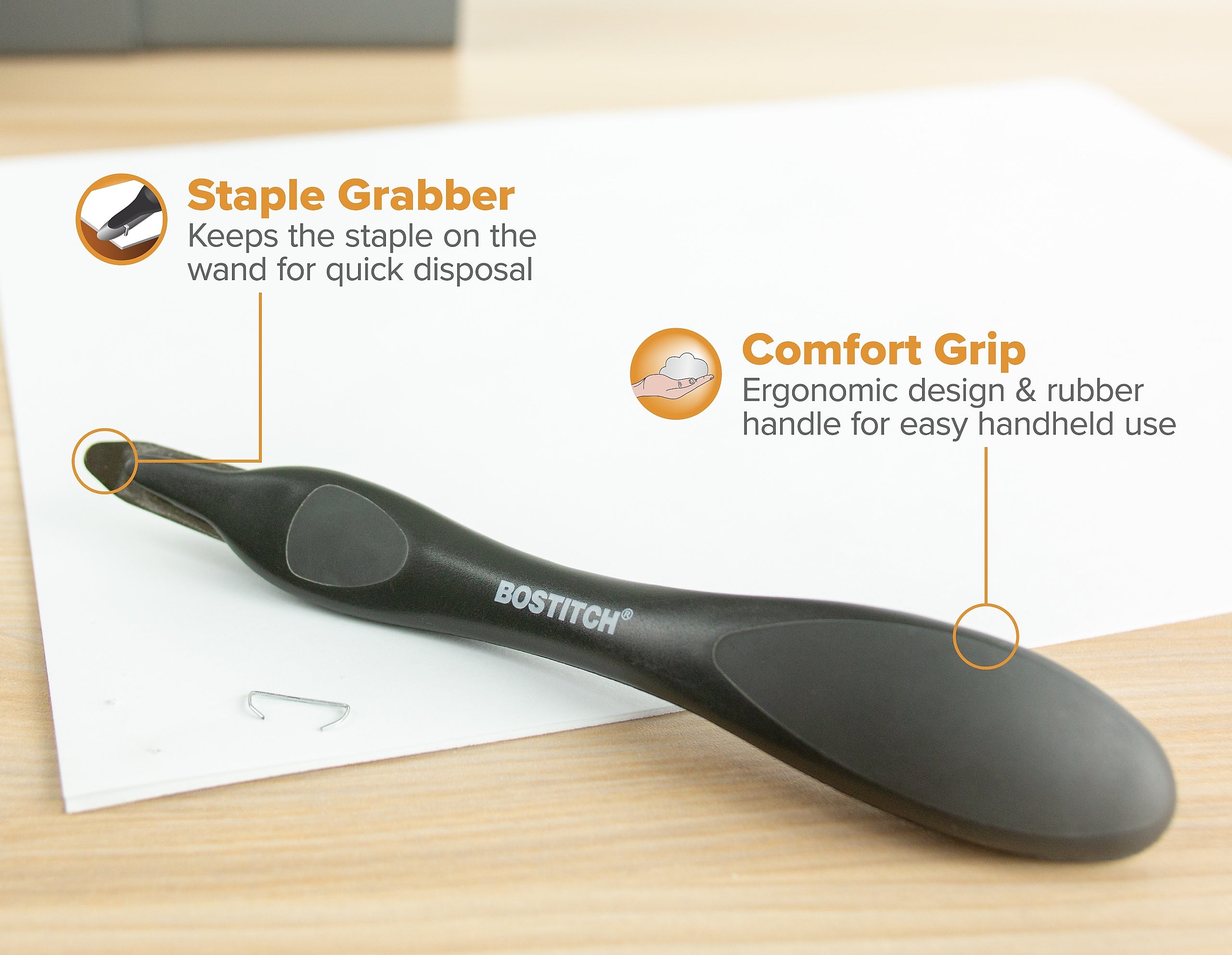 Bostitch Professional Magnetic Push Staple Remover, Black