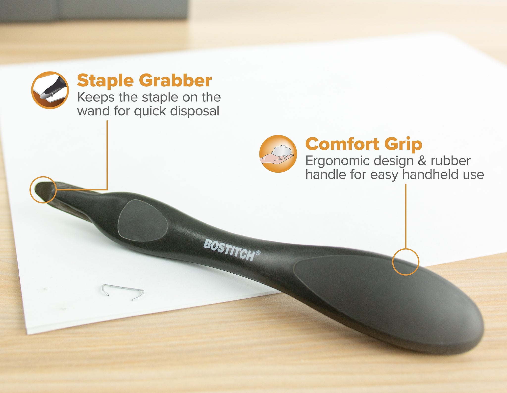 Bostitch Professional Magnetic Push Staple Remover, Black