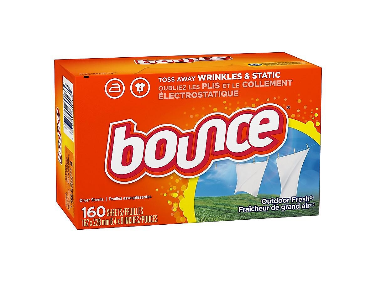 Bounce Outdoor Fresh Fabric Softener Dryer Sheets, 160 Count, 6 Boxes/Carton
