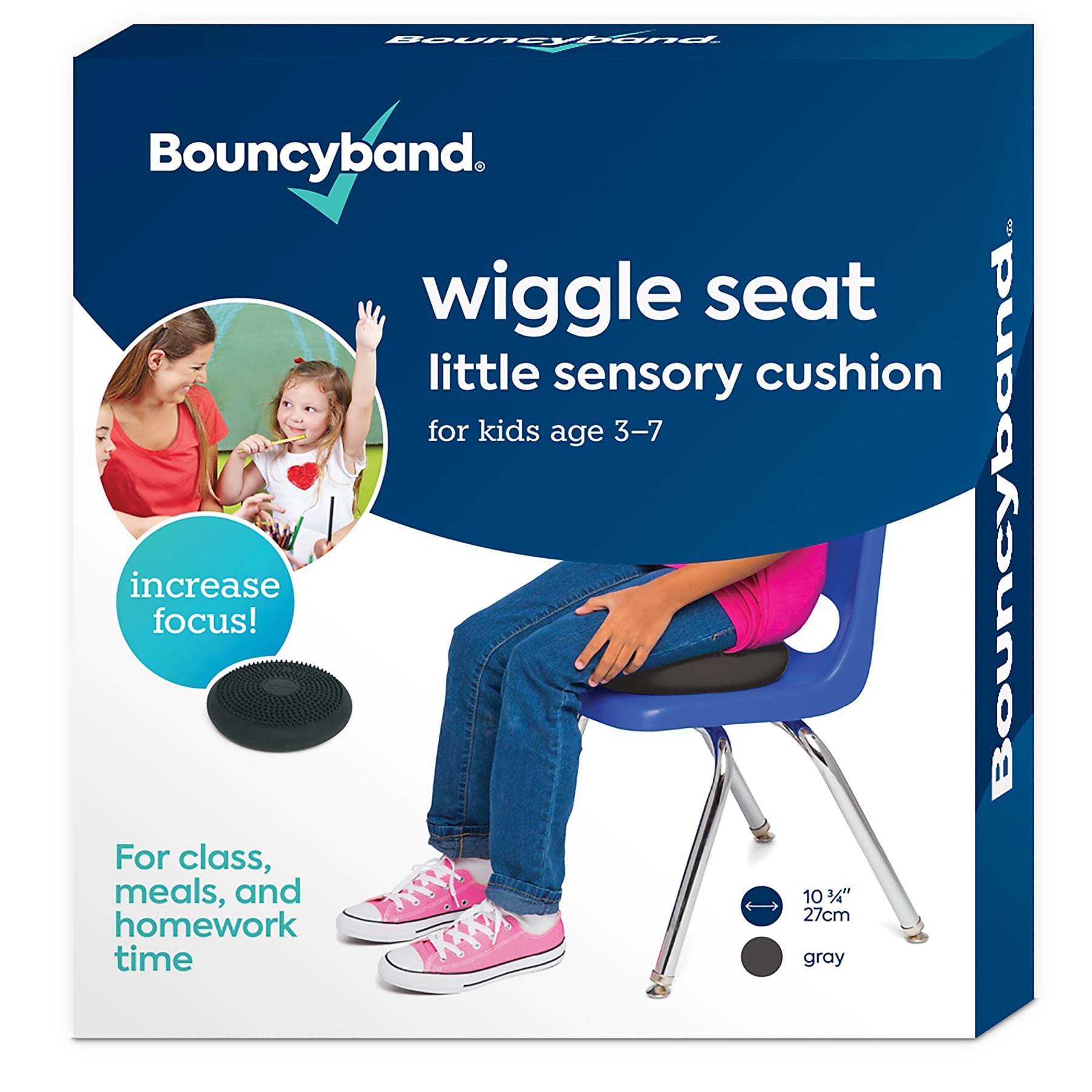 Bouncy Bands Little Sensory Wiggle Seat, Dark Gray