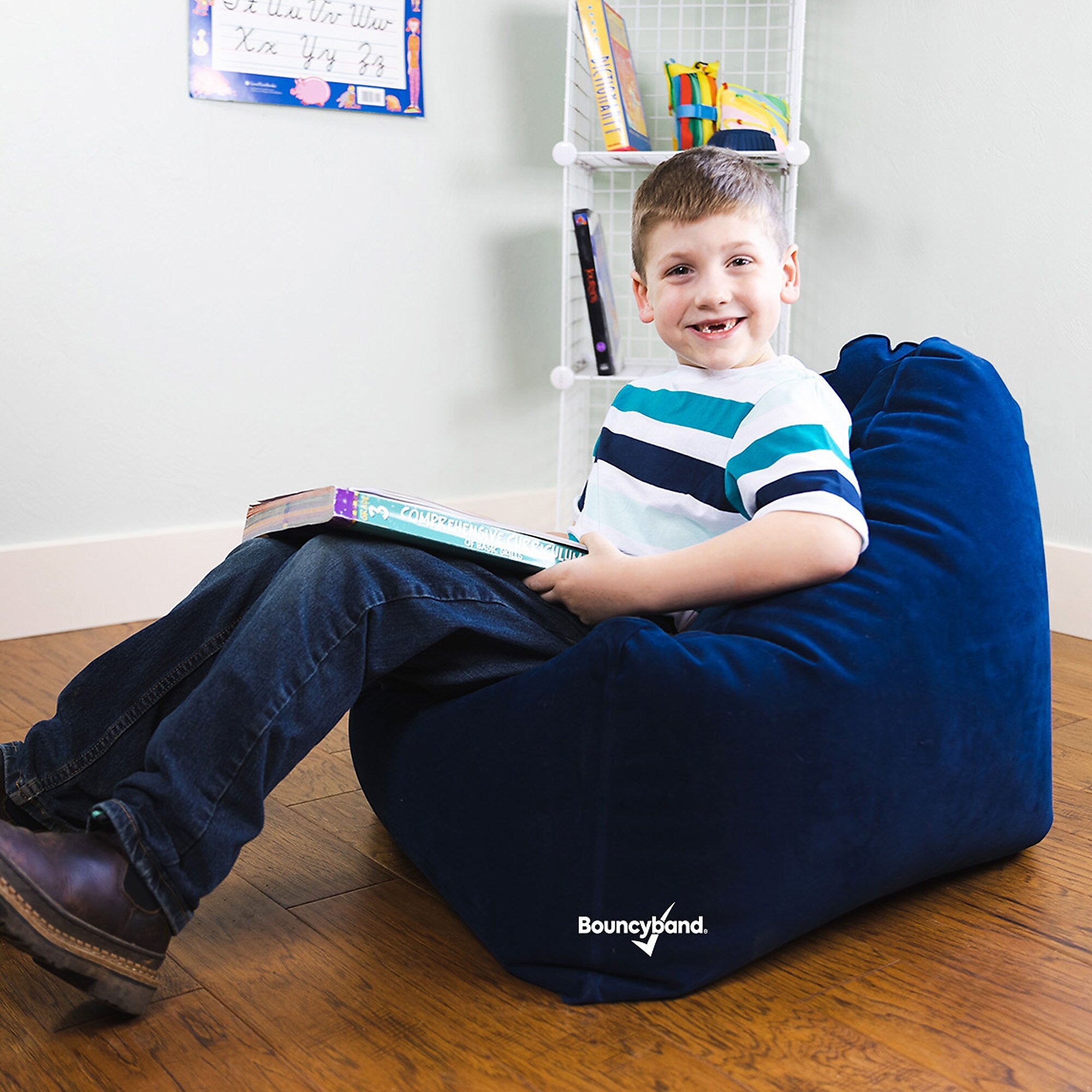 Bouncyband Comfy Cozy Peapod Inflatable Chair for Kids