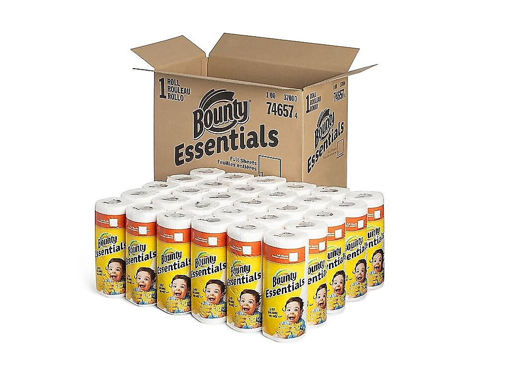 Bounty Essentials Full Sheet Paper Towels, 2-ply, 40 Sheets/Roll, 30 Rolls/Pack