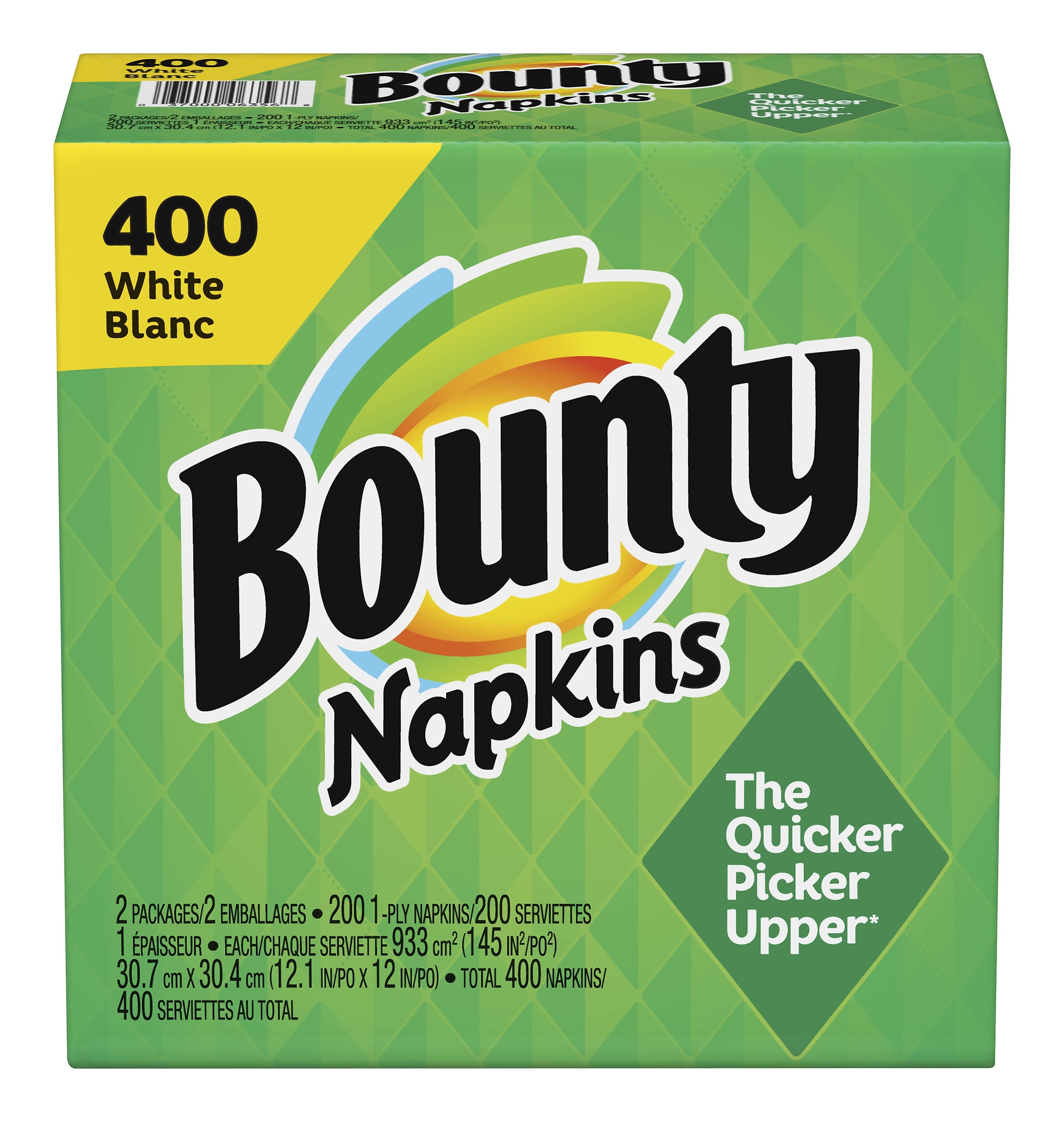 Bounty Quilted Lunch Napkin, 1-ply, White, 400 Napkins/Pack