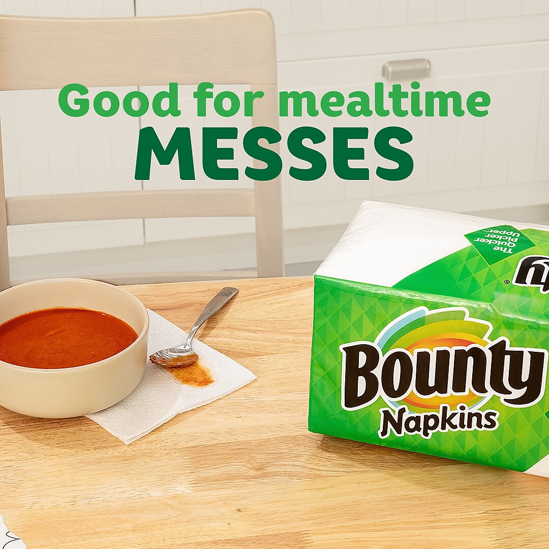 Bounty Quilted Napkin, 1-ply, White, 200 Napkins/Pack