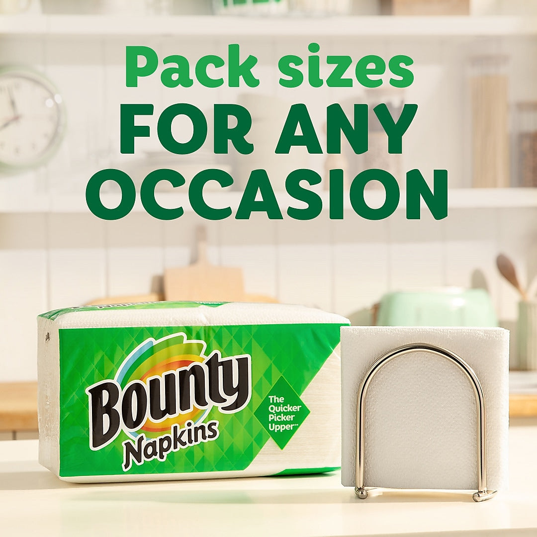 Bounty Quilted Napkin, 1-ply, White, 200 Napkins/Pack