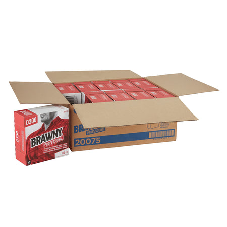 Brawny Professional D300 Cellulose Cleaning Wipers, 16" x 9.25", White, 110 Wipers/Box