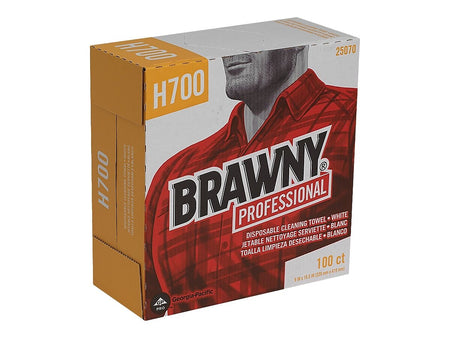 Brawny Professional H700 Heavy Duty Multifold Paper Towels, 1-Ply, 100 Sheets/Pack, 5 Packs/Carton