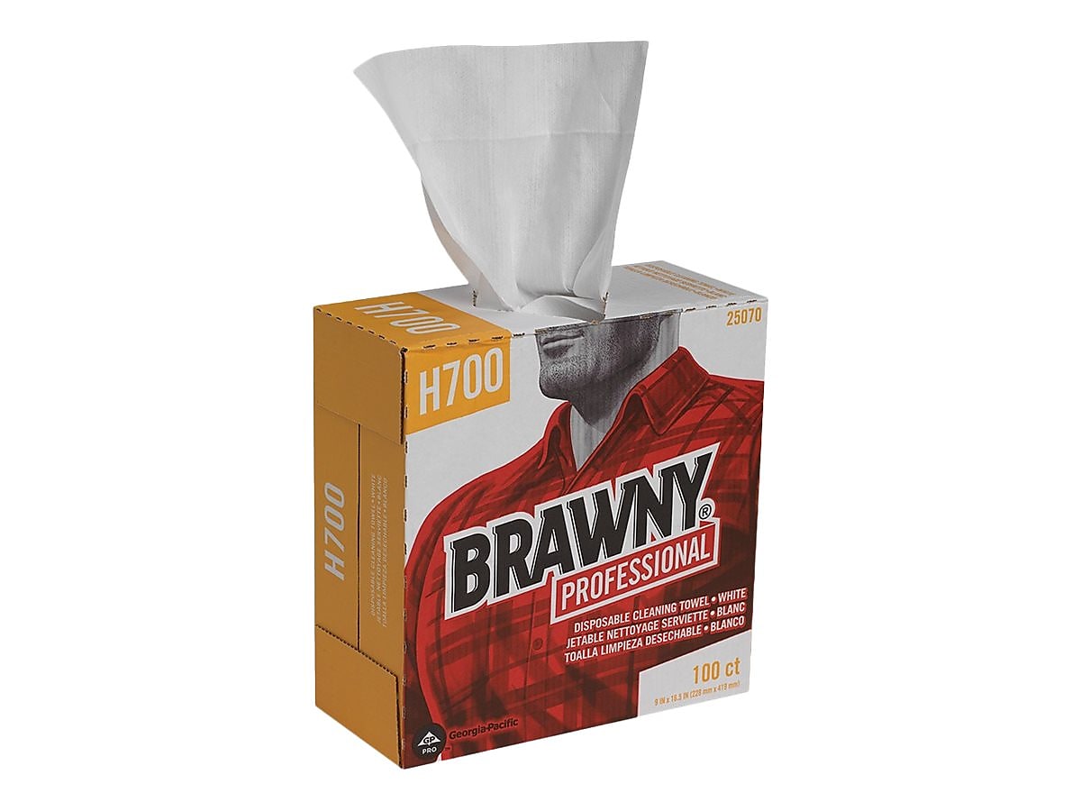 Brawny Professional H700 Heavy Duty Multifold Paper Towels, 1-Ply, 100 Sheets/Pack, 5 Packs/Carton