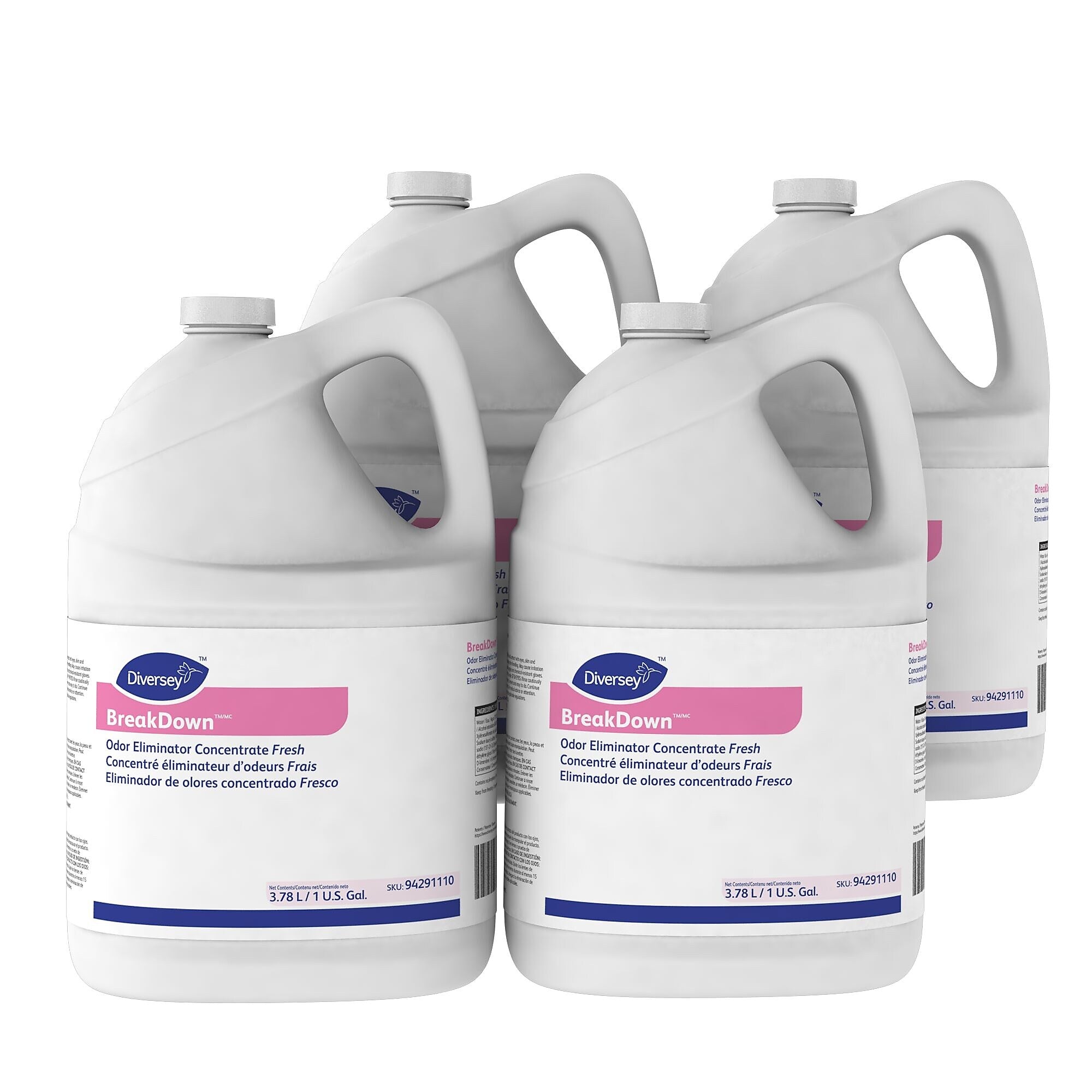 BreakDown Odor Eliminator Concentrate, Fresh, 4/Carton