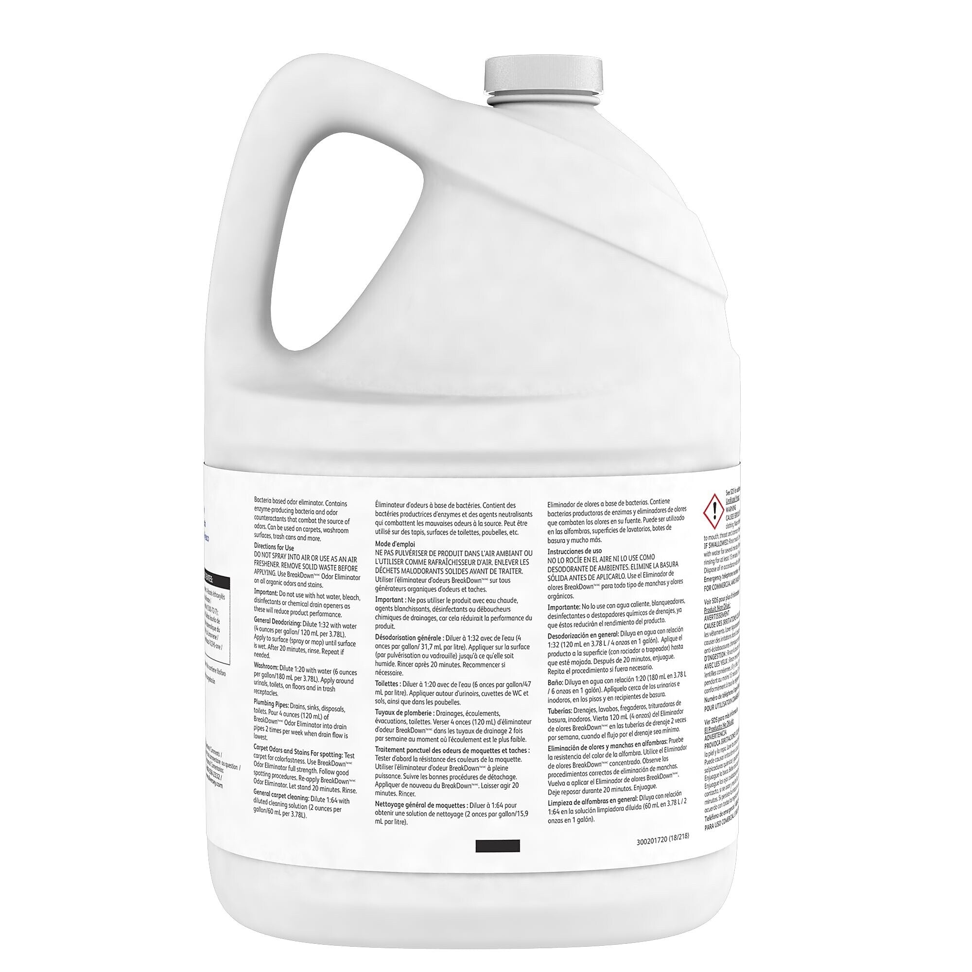 BreakDown Odor Eliminator Concentrate, Fresh, 4/Carton