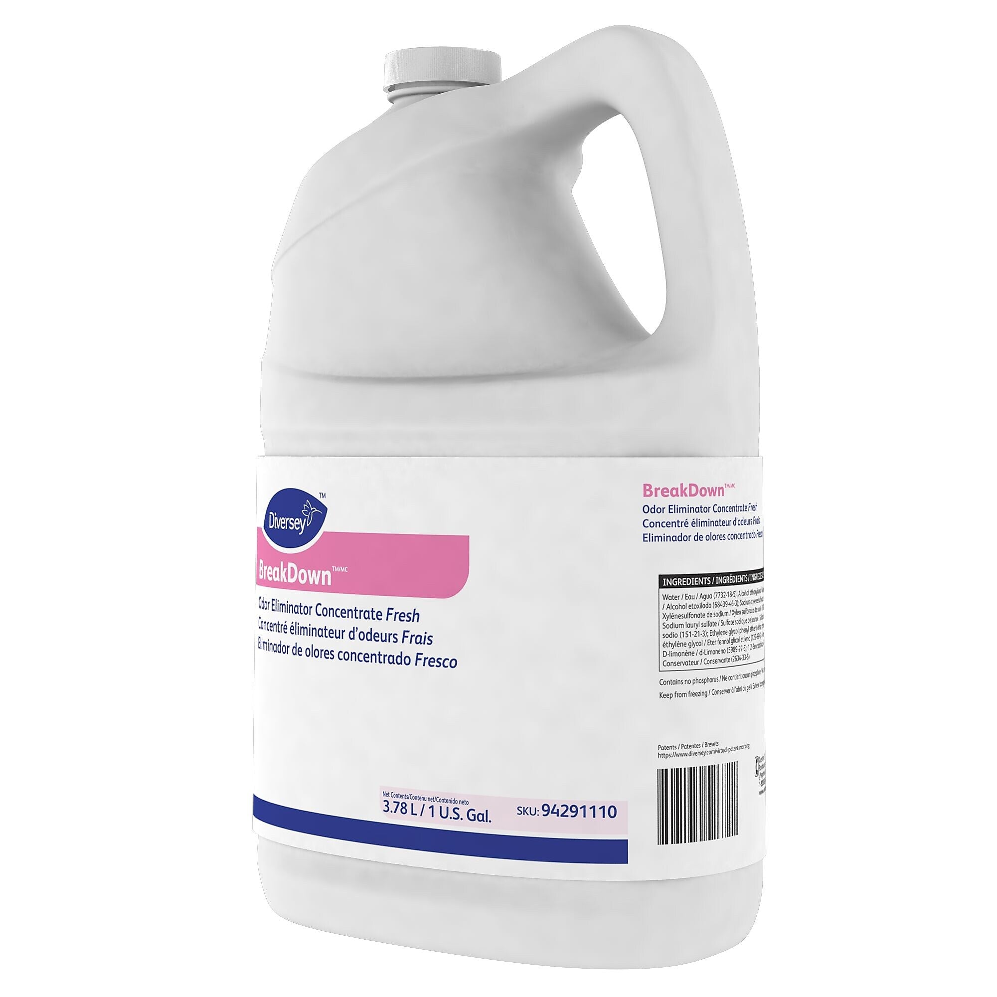 BreakDown Odor Eliminator Concentrate, Fresh, 4/Carton