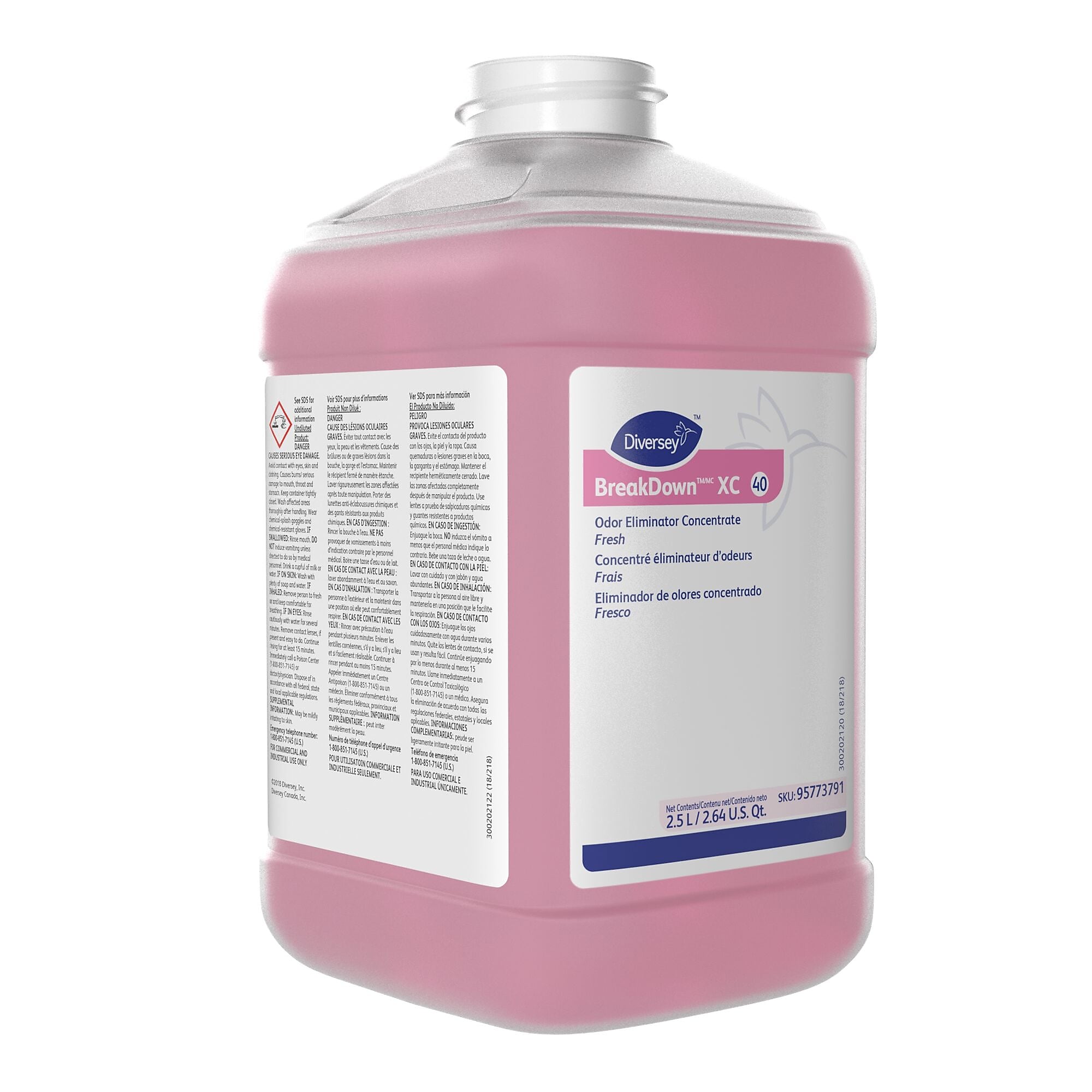 BreakDown XC 40 Odor Control for Diversey J-Fill, Fresh, 2.5 L / 2.64 U.S. Qt., 2/Carton