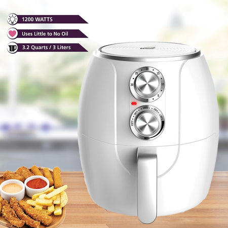 Brentwood 3.2-Quart 1,200-Watt Electric Air Fryer with Timer and Temperature Control ,