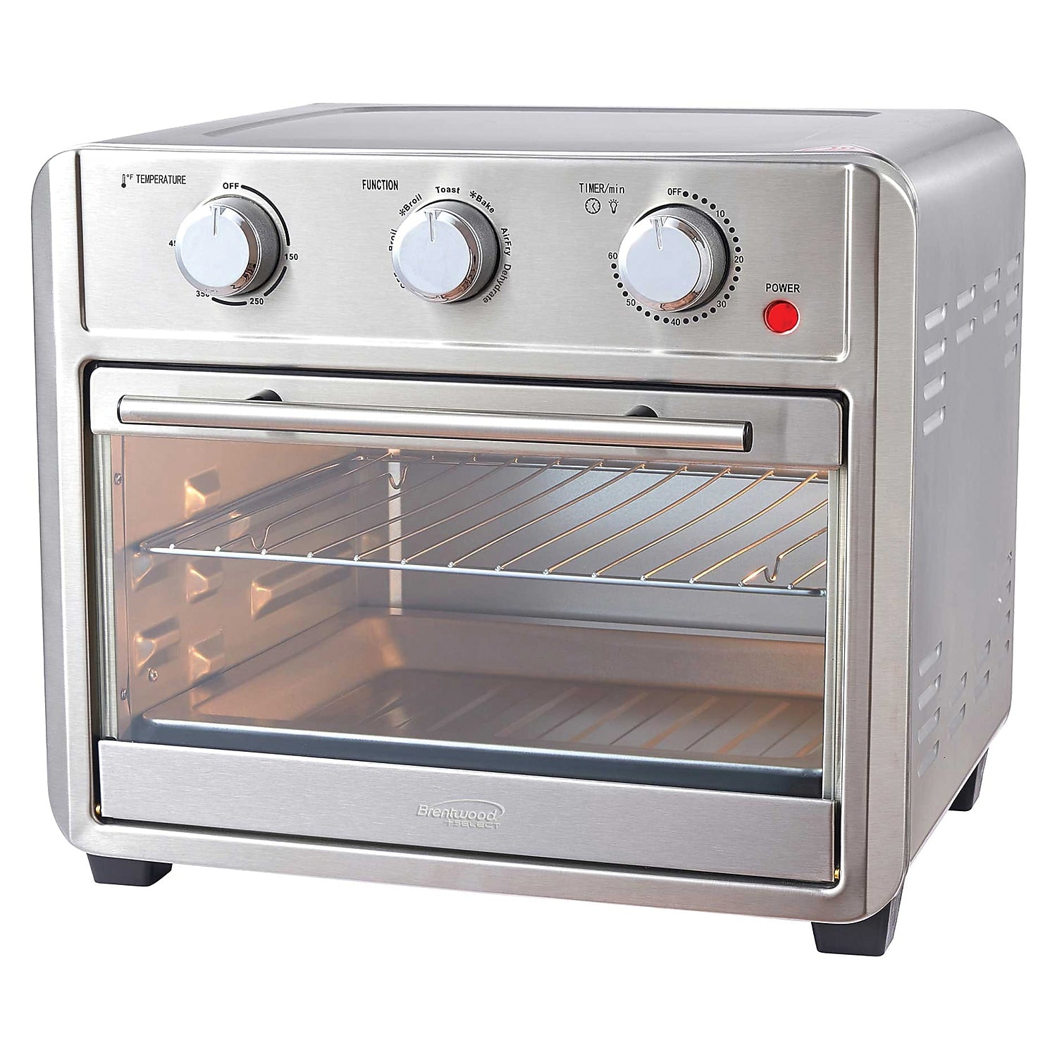 Brentwood Select 24-Qt. 1,700-Watt Stainless Steel Convection Air Fryer Toaster Oven,