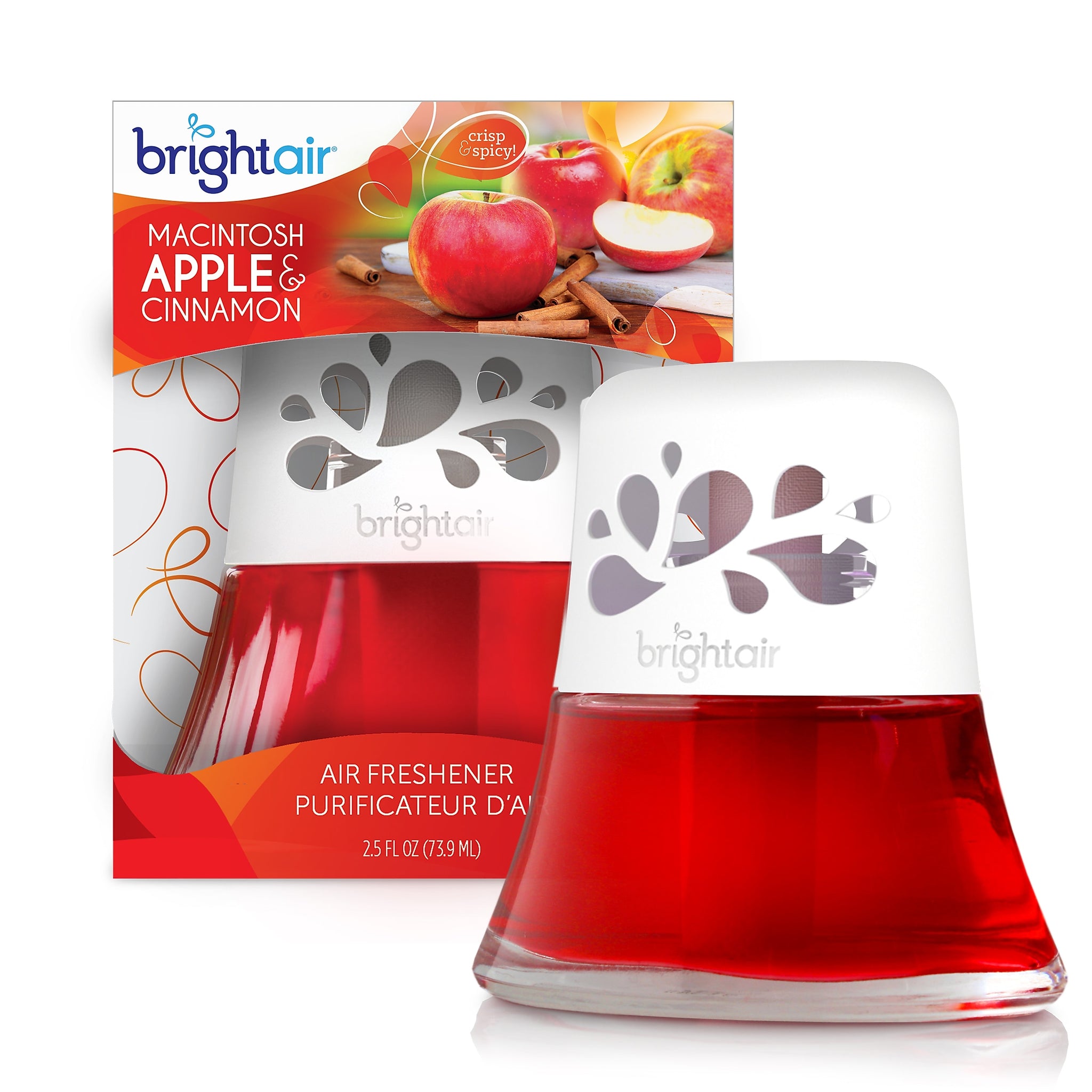 Bright Air Scented Oil & Holder, Macintosh Apple and Cinnamon