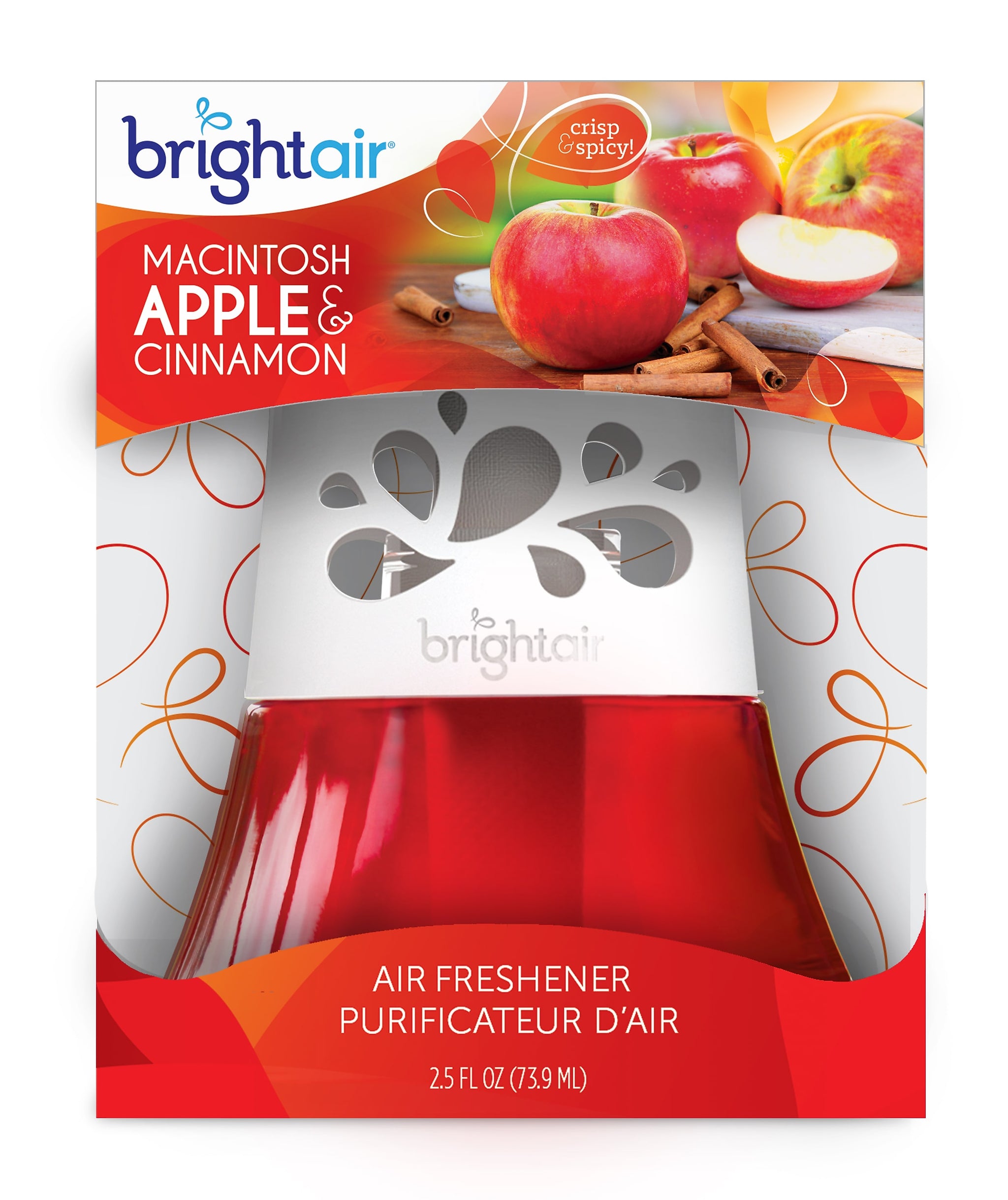 Bright Air Scented Oil & Holder, Macintosh Apple and Cinnamon