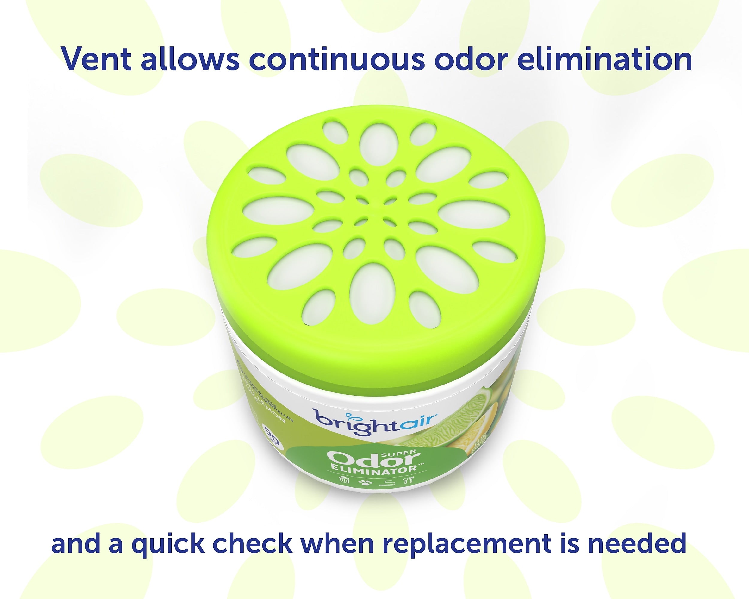 Bright Air Super Odor Eliminator Solid Air Freshener, Zesty Lemon & Lime