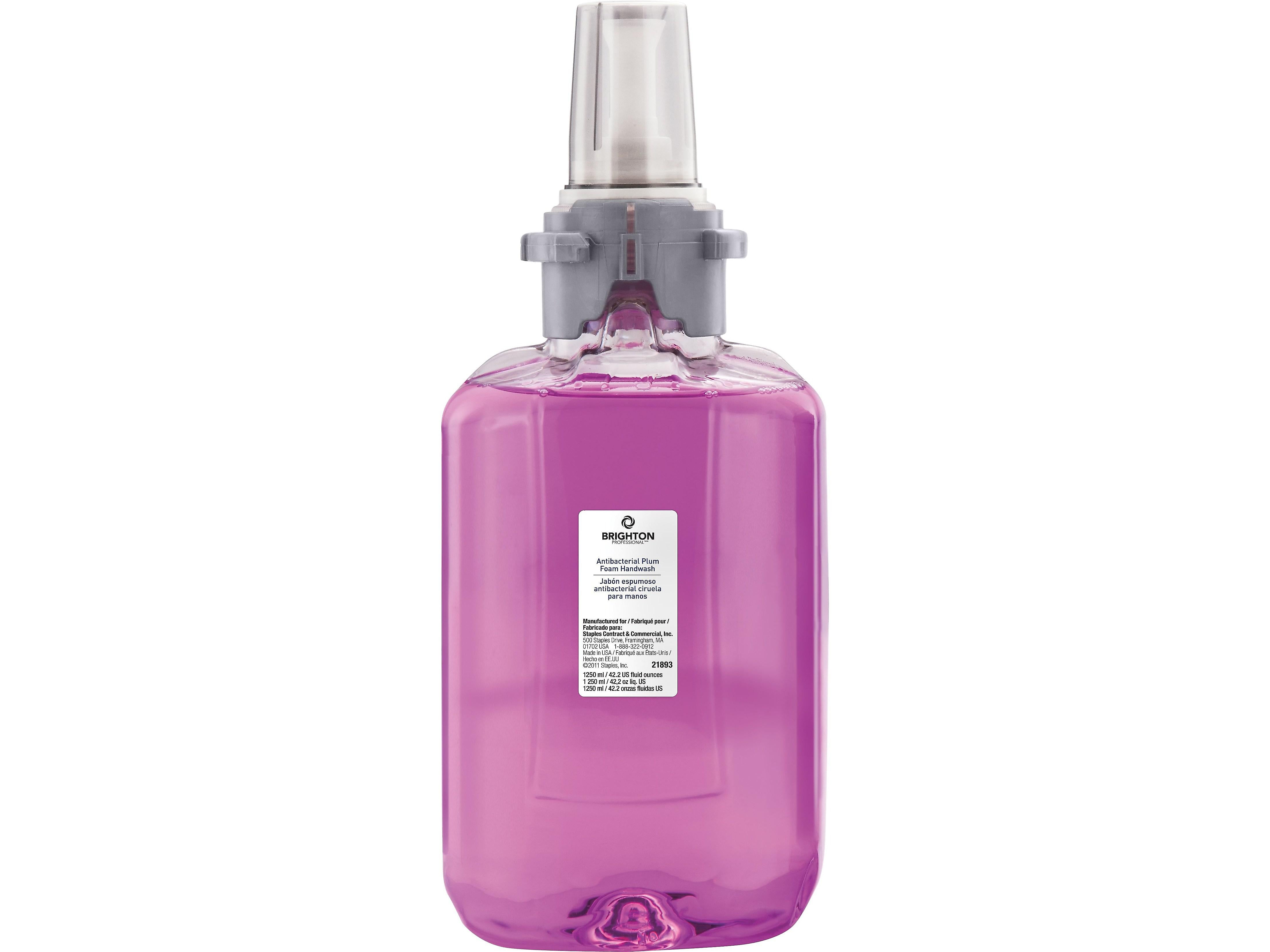 Brighton Professional Antibacterial Foaming Hand Soap Refill for ADX 12 Dispenser, Plum Scent, 3/Carton