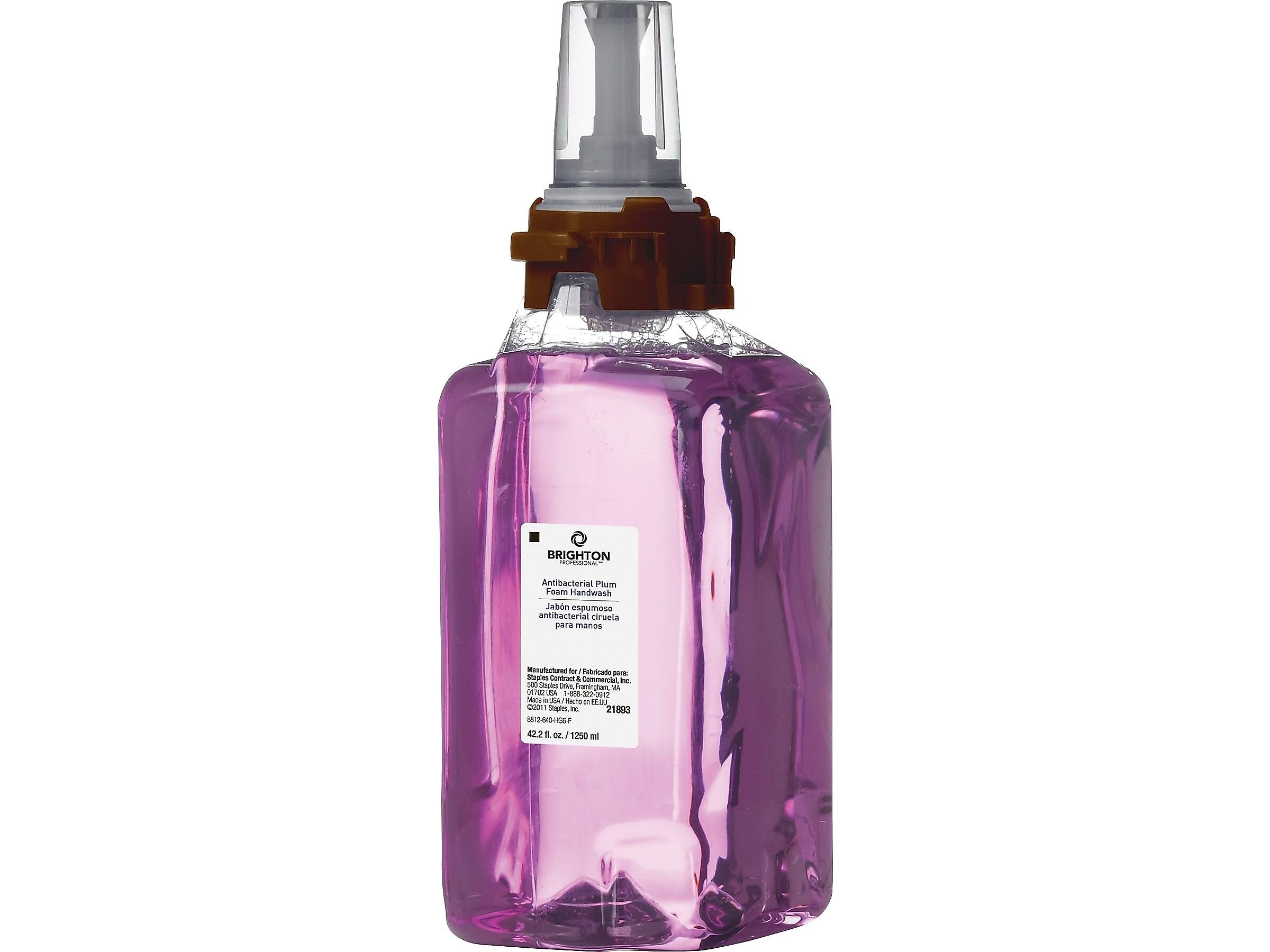 Brighton Professional Antibacterial Foaming Hand Soap Refill for ADX 12 Dispenser, Plum Scent, 3/Carton
