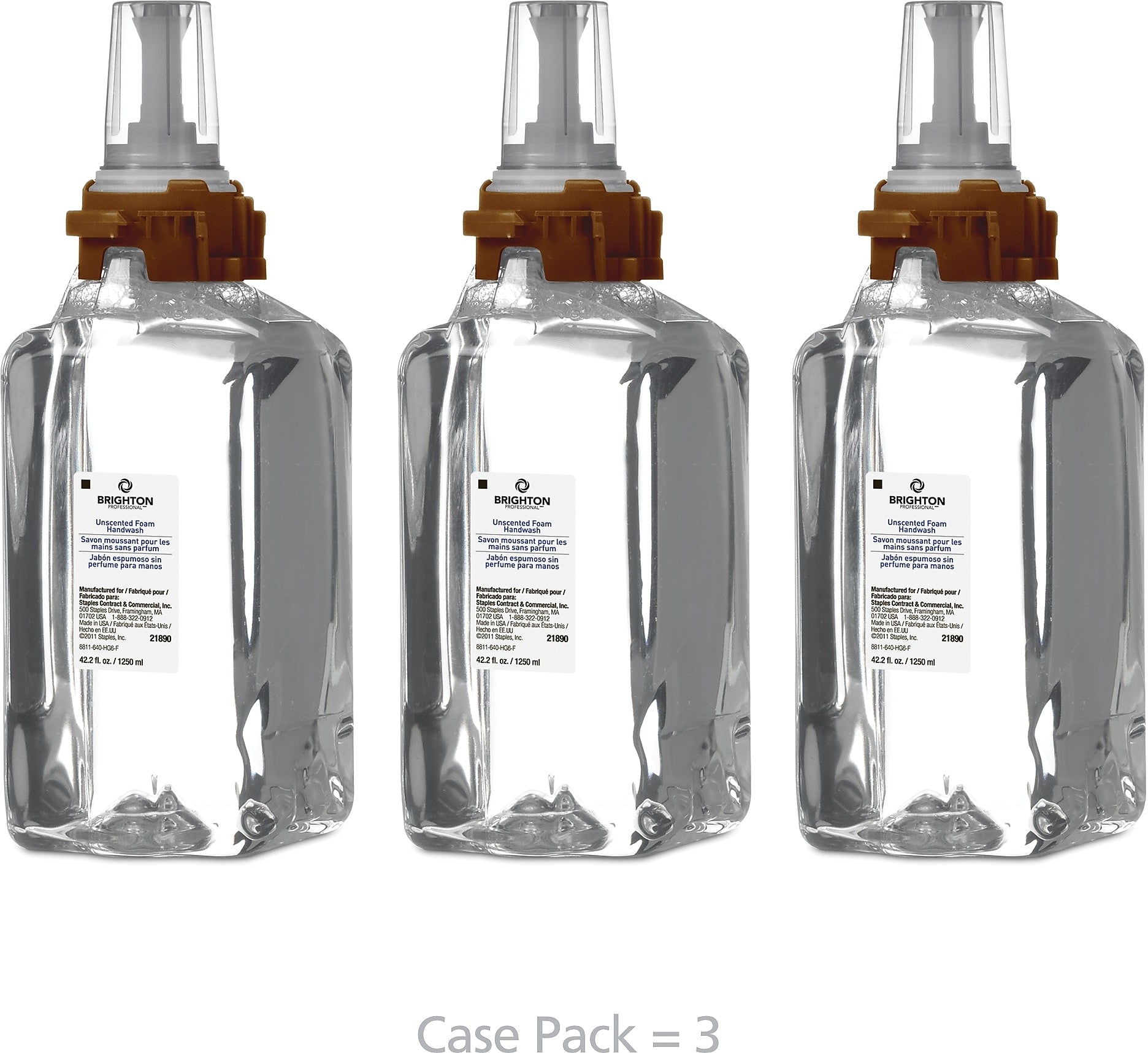 Brighton Professional Foaming Hand Soap Refill for ADX 7 Dispenser, 3/Carton