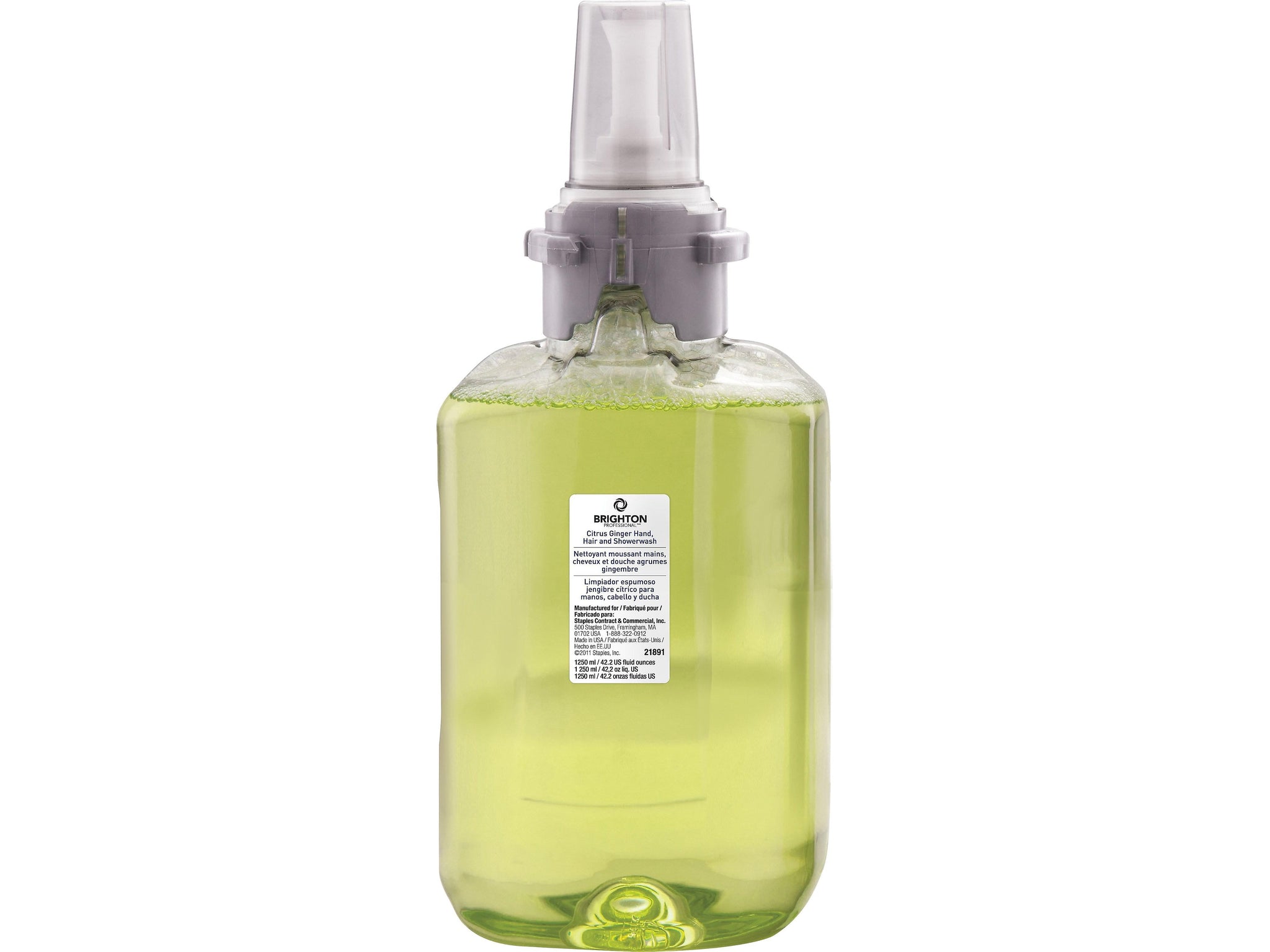 Brighton Professional Foaming Hand Soap Refill for Dispenser, Citrus Ginger Scent, 3/Carton