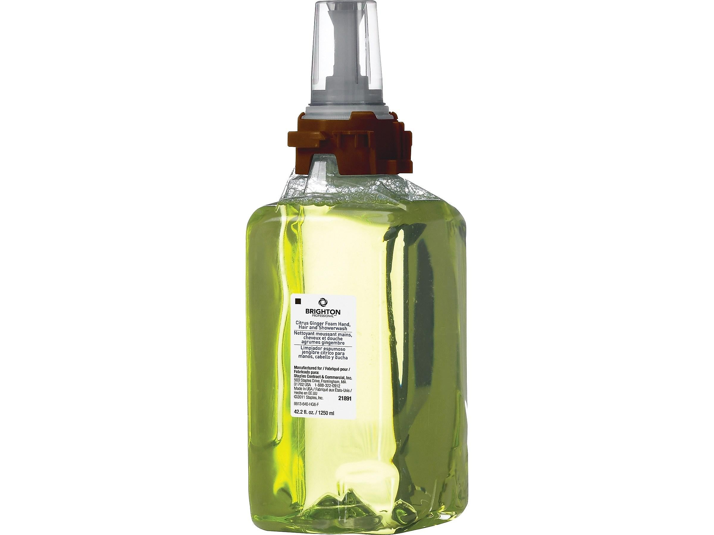 Brighton Professional Foaming Hand Soap Refill for Dispenser, Citrus Ginger Scent, 3/Carton