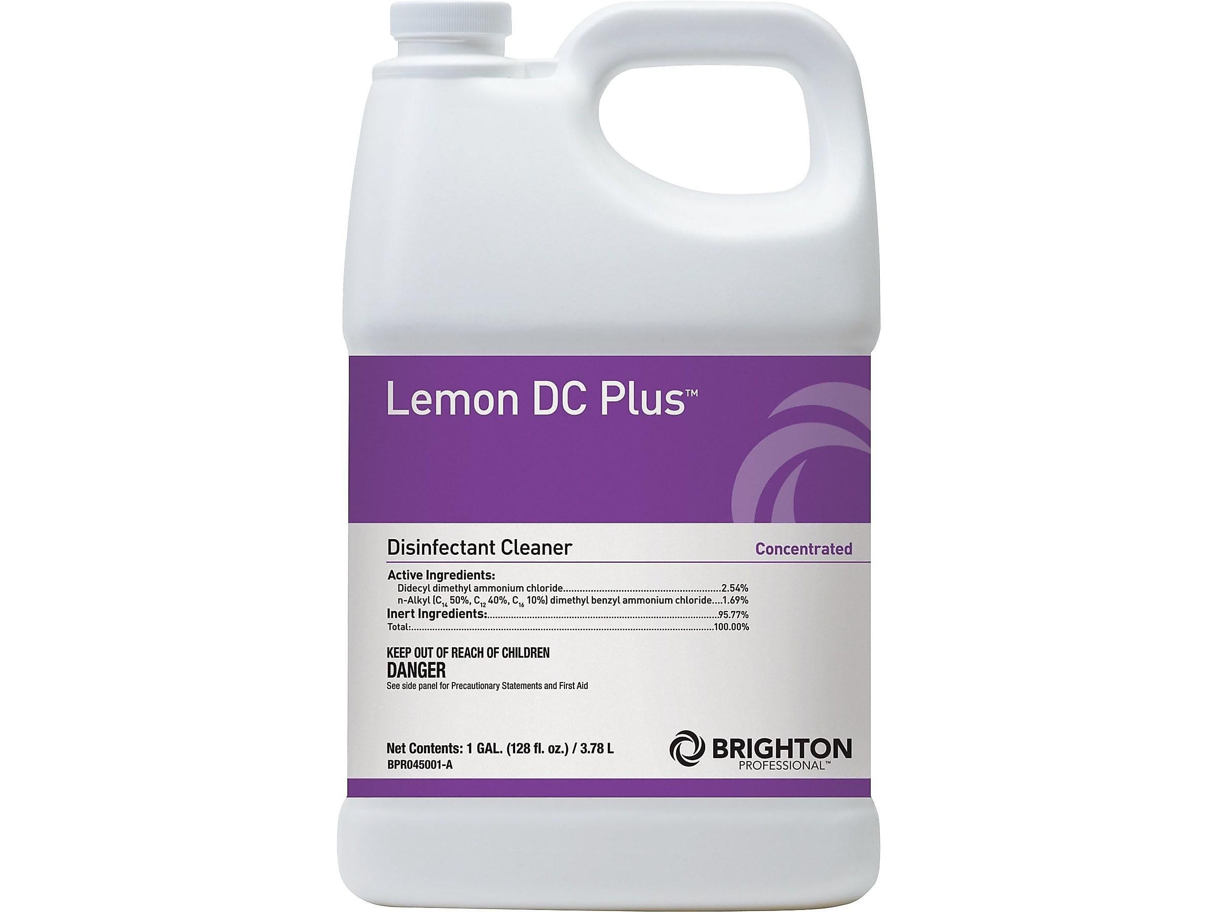 Brighton Professional™ Lemon DC Plus™ Disinfectant Cleaner, Lemon Scent, 1 Gallon, 4/Ct
