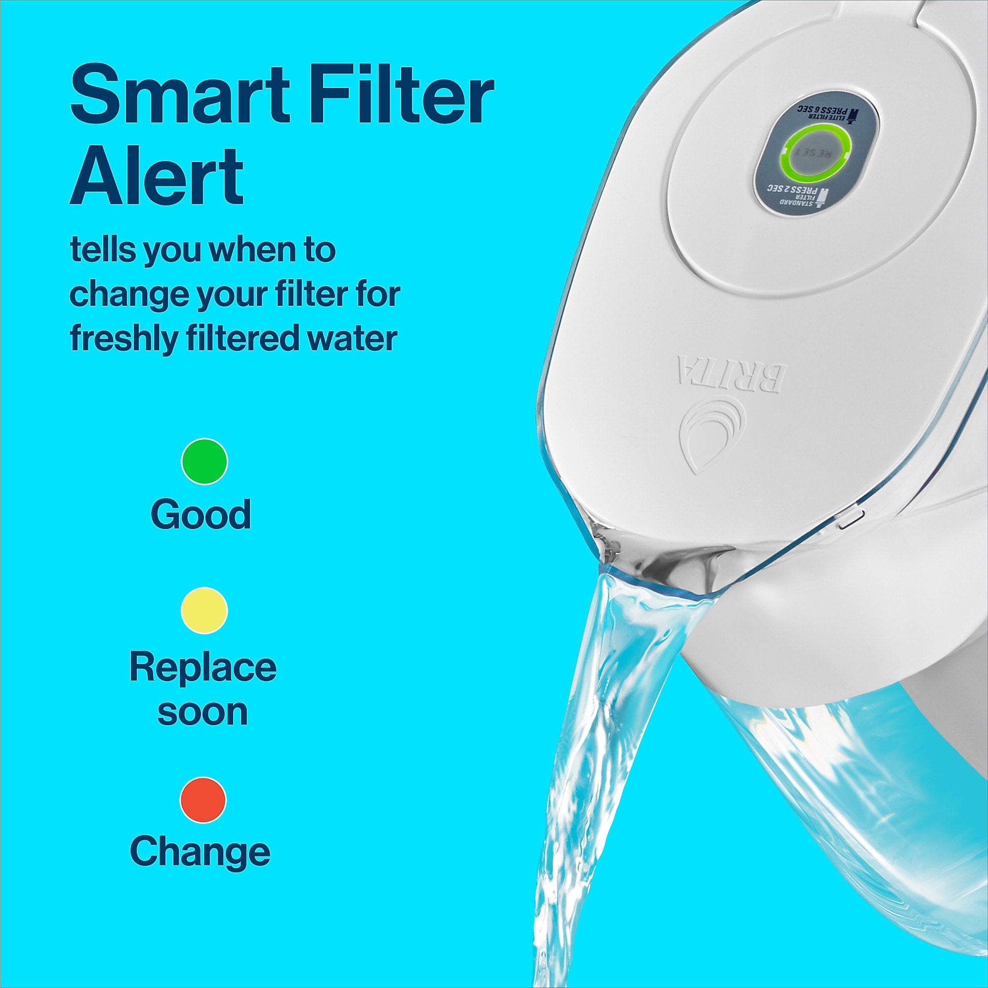 Brita Denali Small 6 Cup Bright White Water Filter Pitcher with Filter