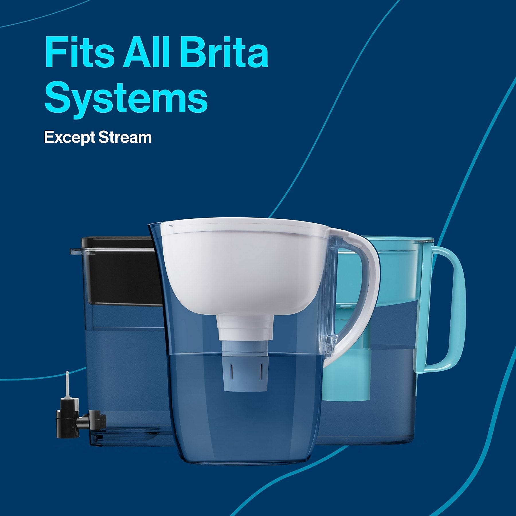Brita Large 10 Cup Pacifica White Water Filter Pitcher withFilter