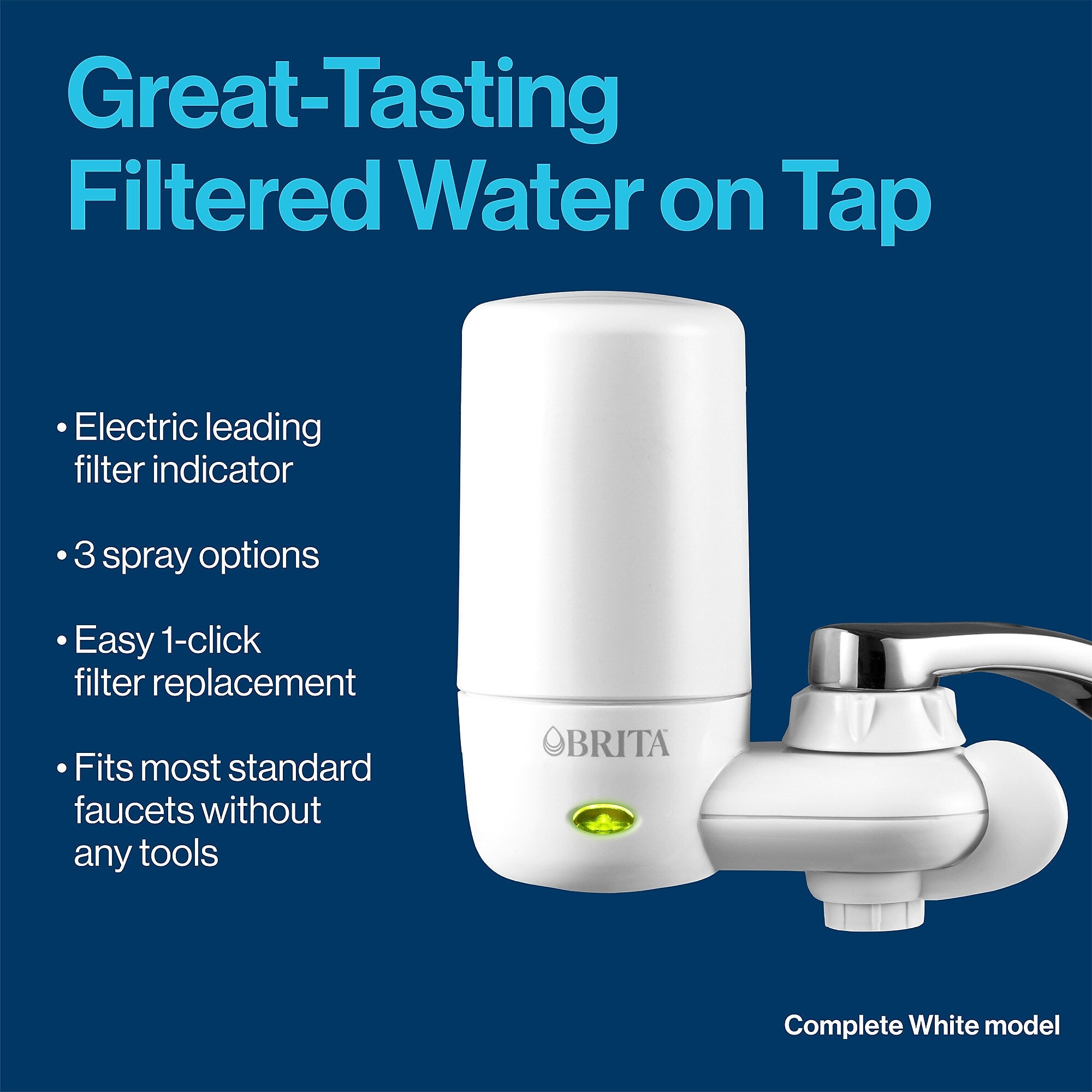 Brita On Tap Water Filtration System Faucets Replacement Filters, White