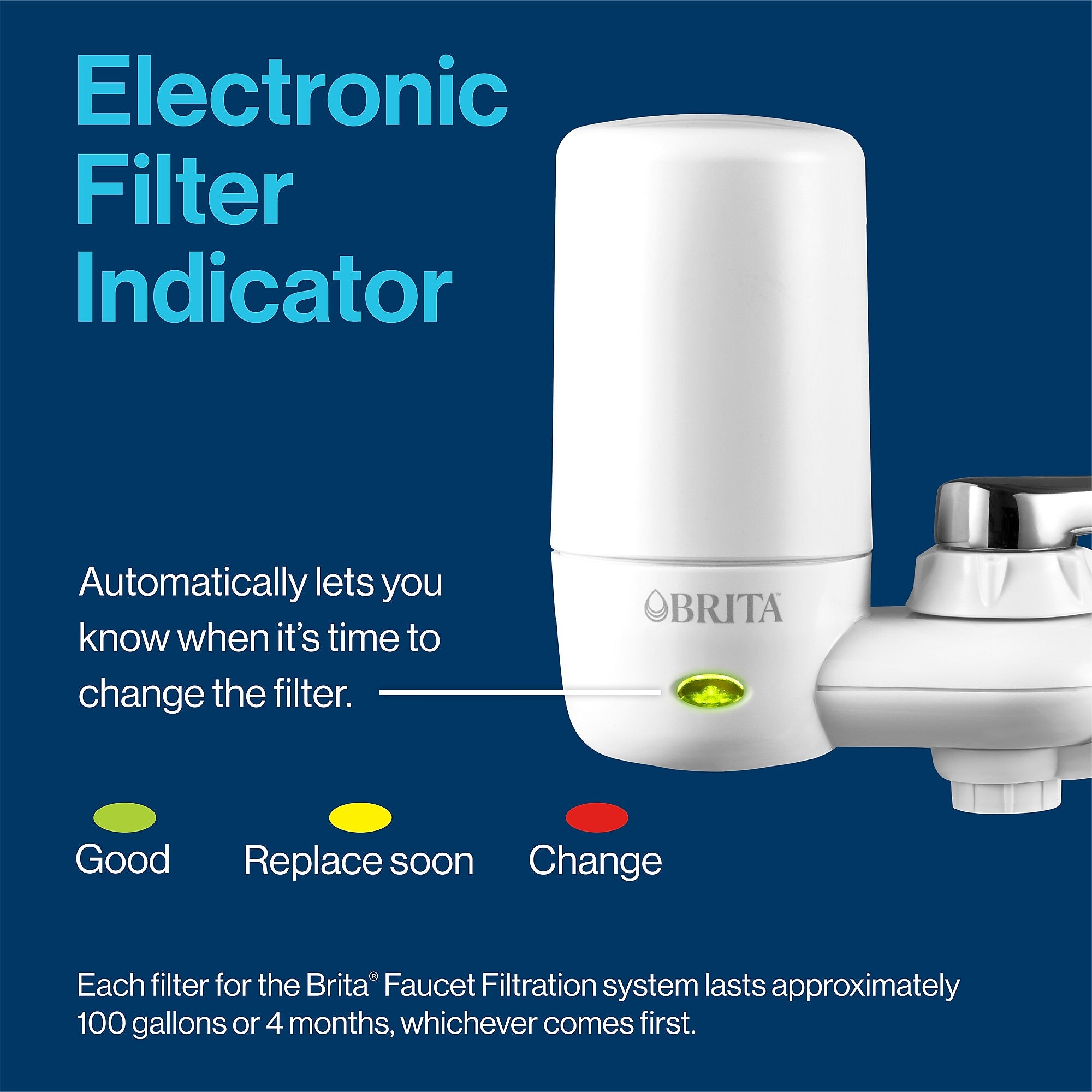 Brita On Tap Water Filtration System Faucets Replacement Filters, White