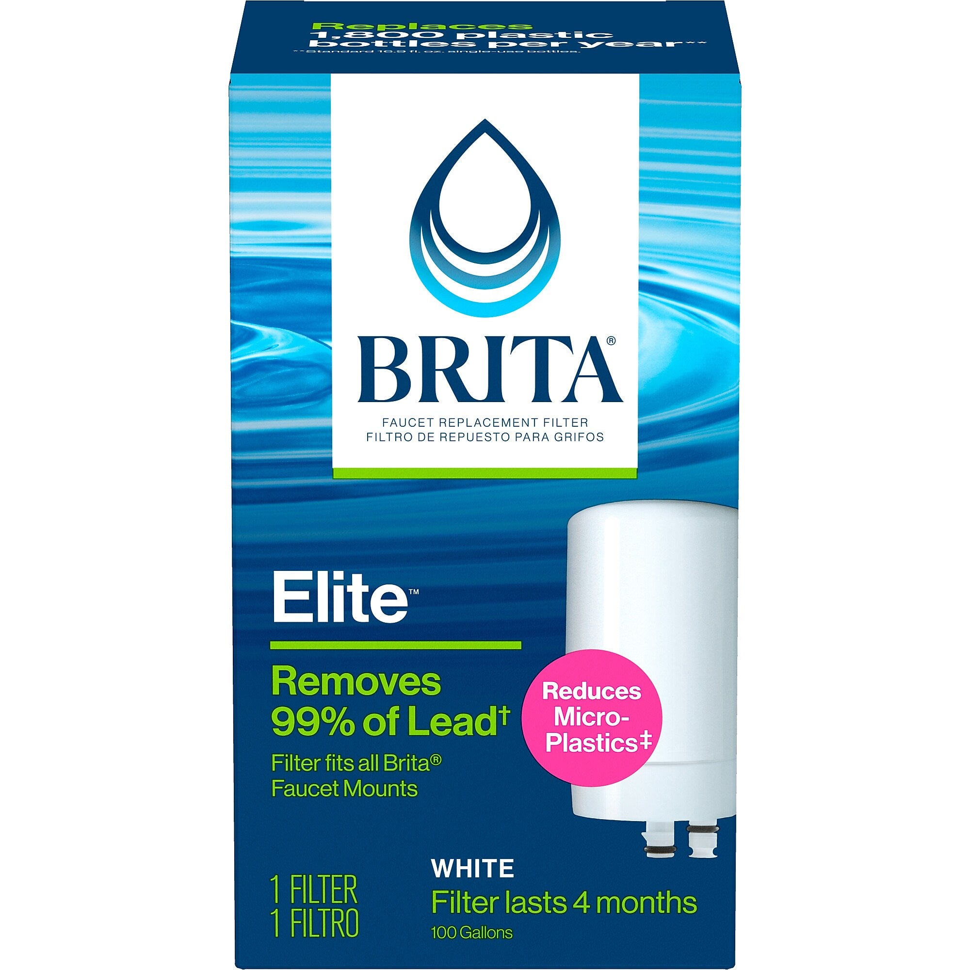 Brita On Tap Water Filtration System Faucets Replacement Filters, White
