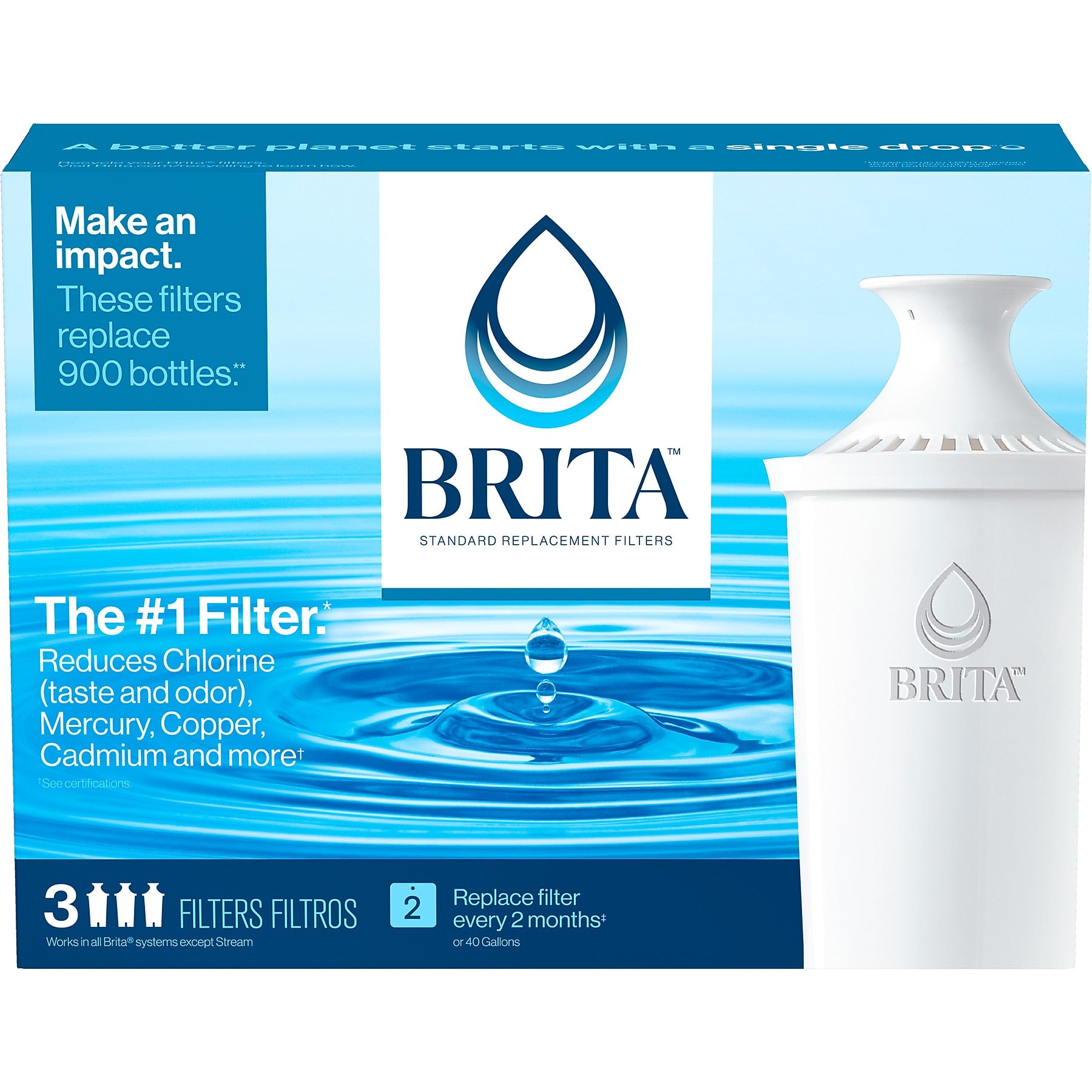 Brita Replacement Water Filter for Pitchers, 3/pack
