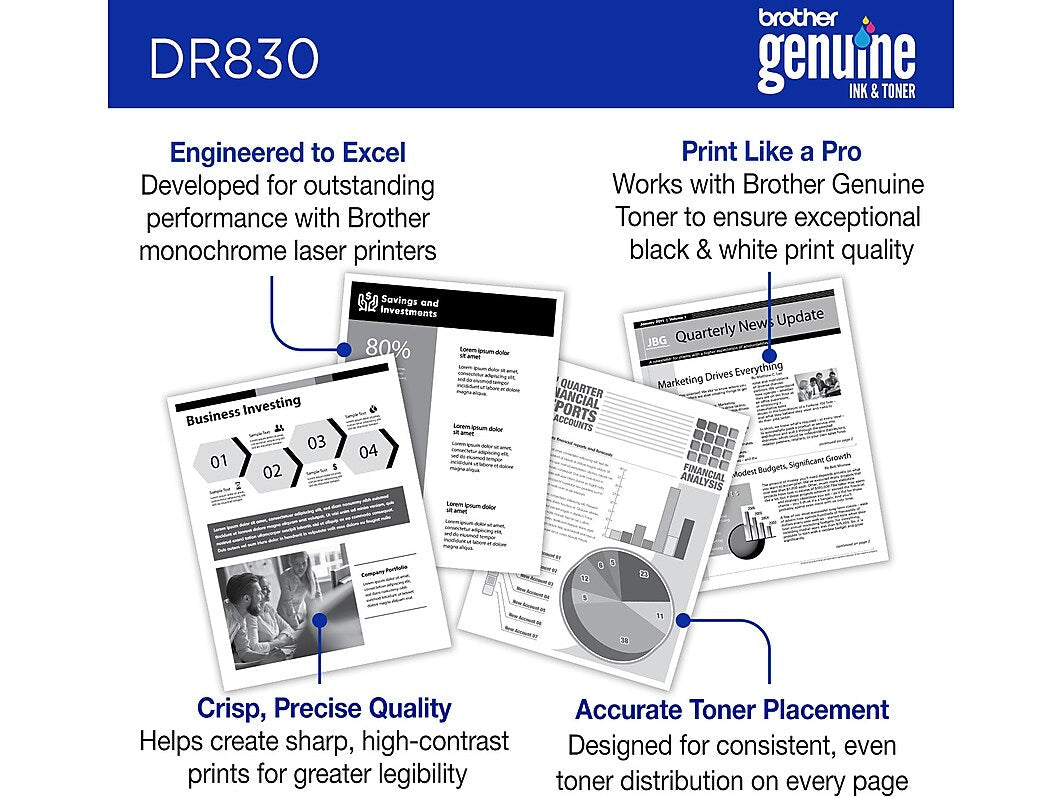 Brother Genuine DR830 Black Drum Unit