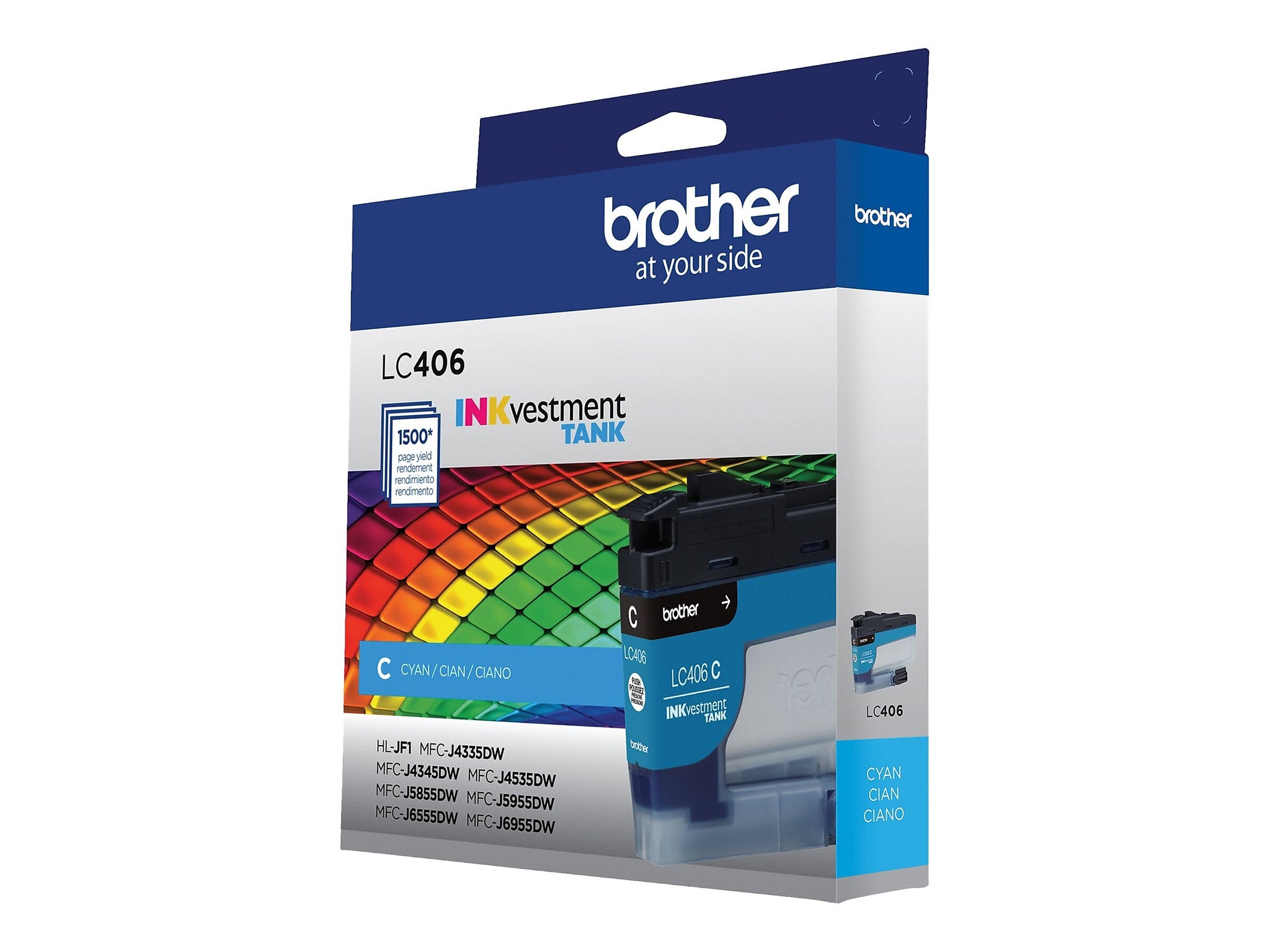 Brother INKvestment Tank LC406 Cyan Standard Yield Ink Cartridge, Prints Up to 1,500 Pages