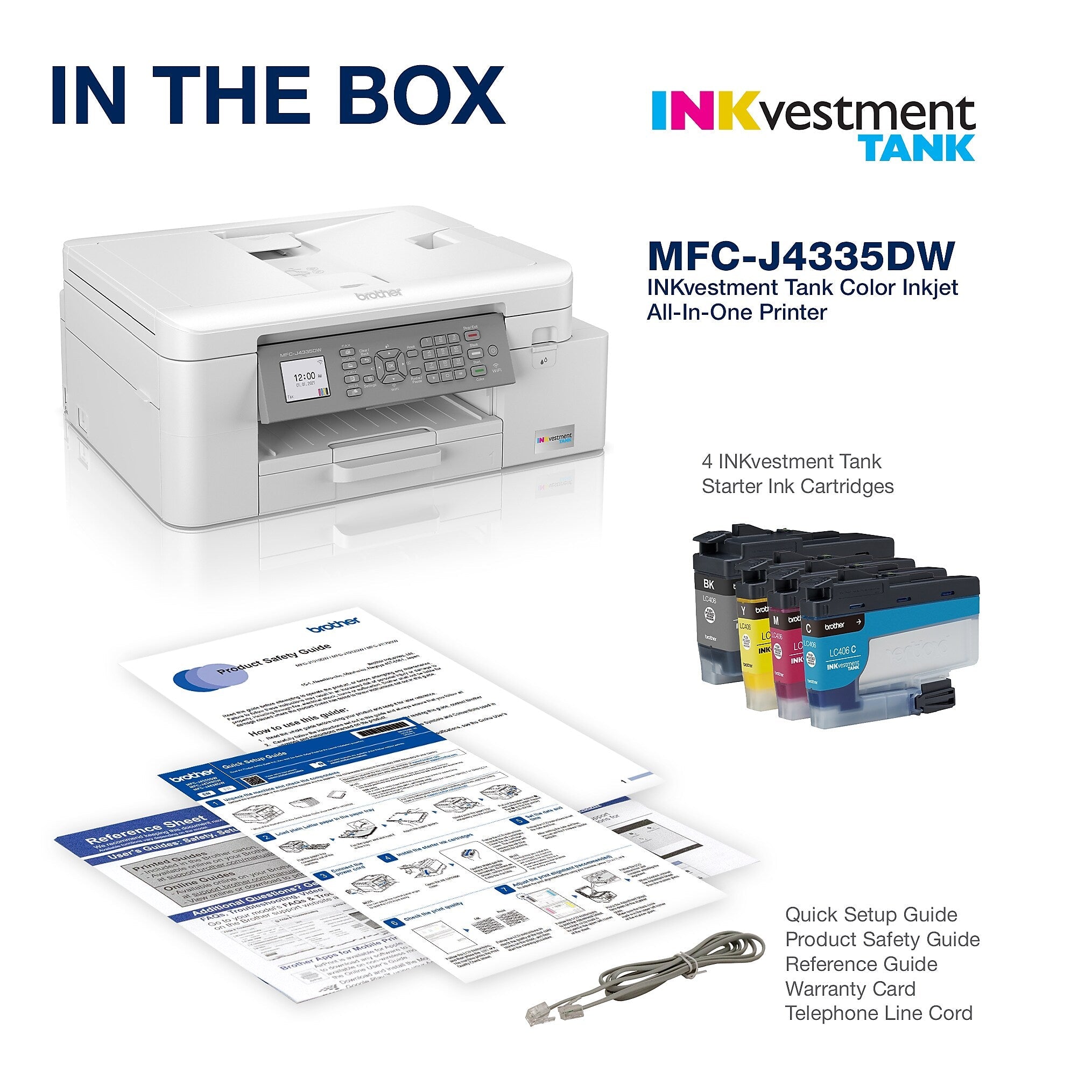 Brother INKvestment Tank MFC-J4335DW Wireless Color All-in-One Inkjet Printer