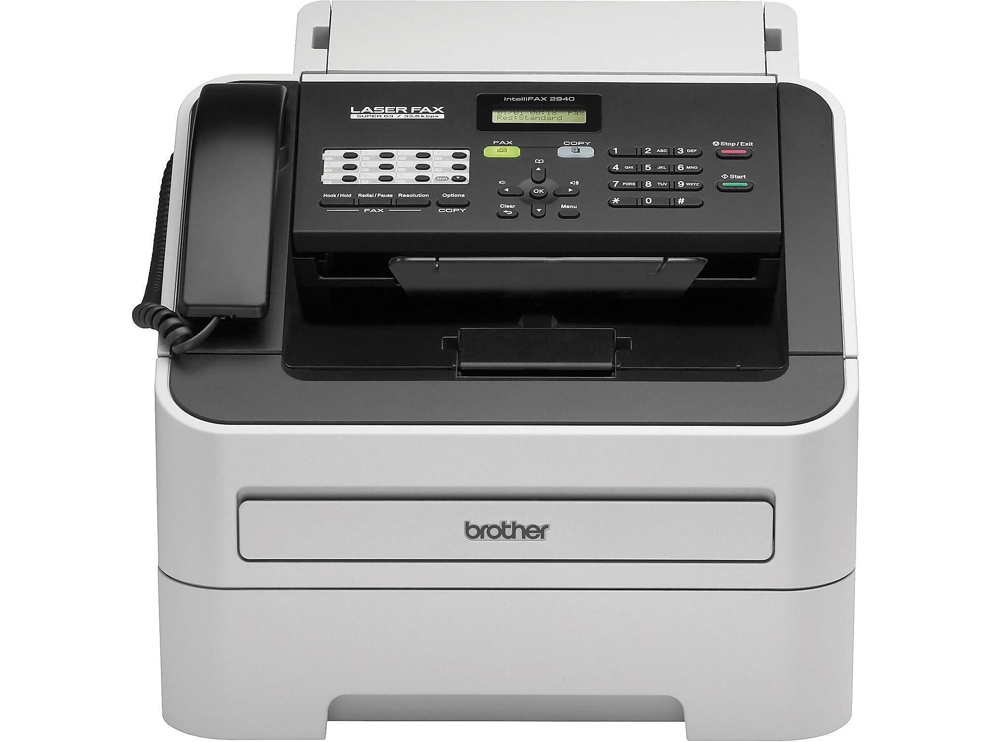 Brother IntelliFAX 2940 Laser Fax Machine, Gray/Black