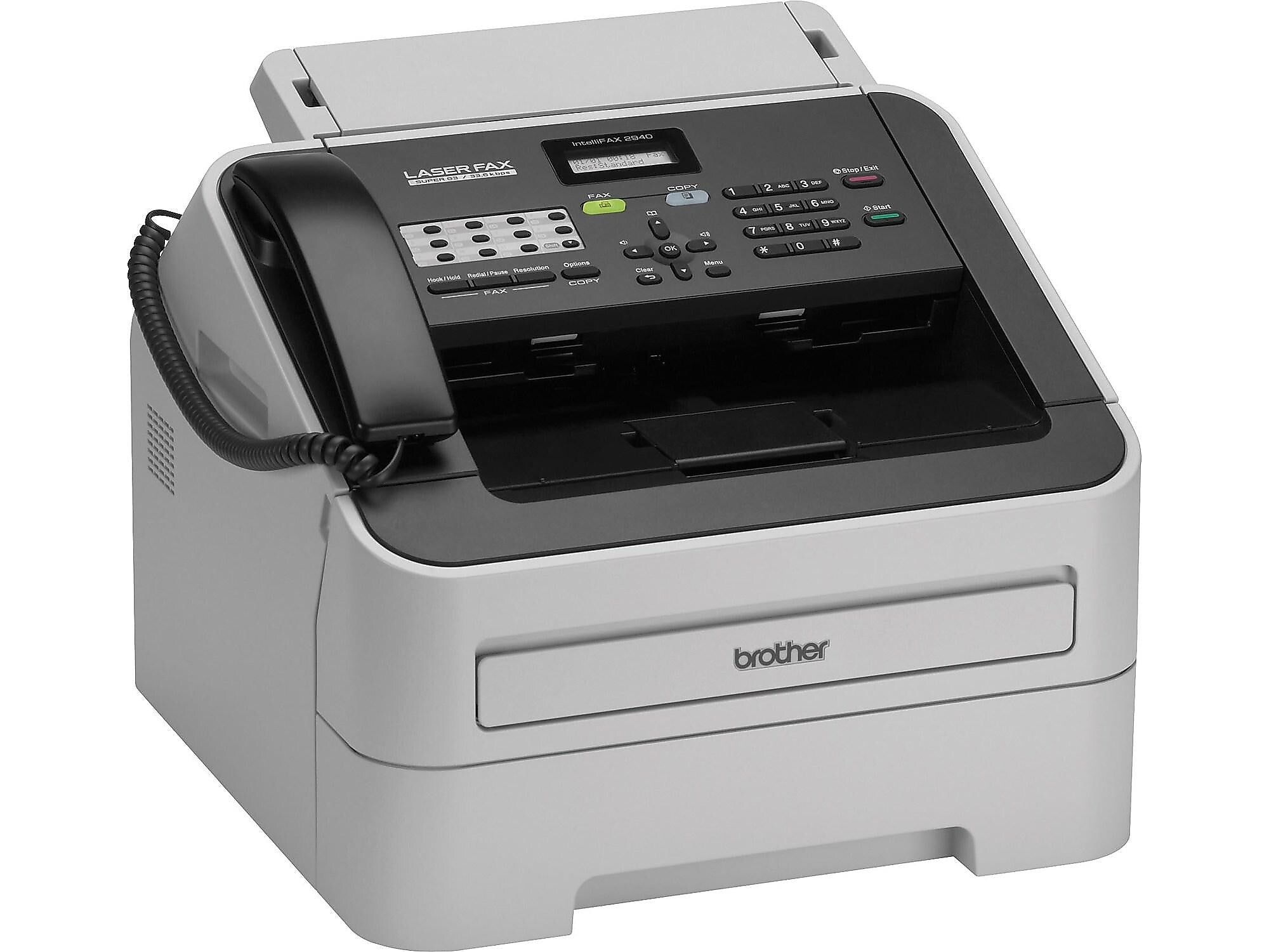 Brother IntelliFAX 2940 Laser Fax Machine, Gray/Black