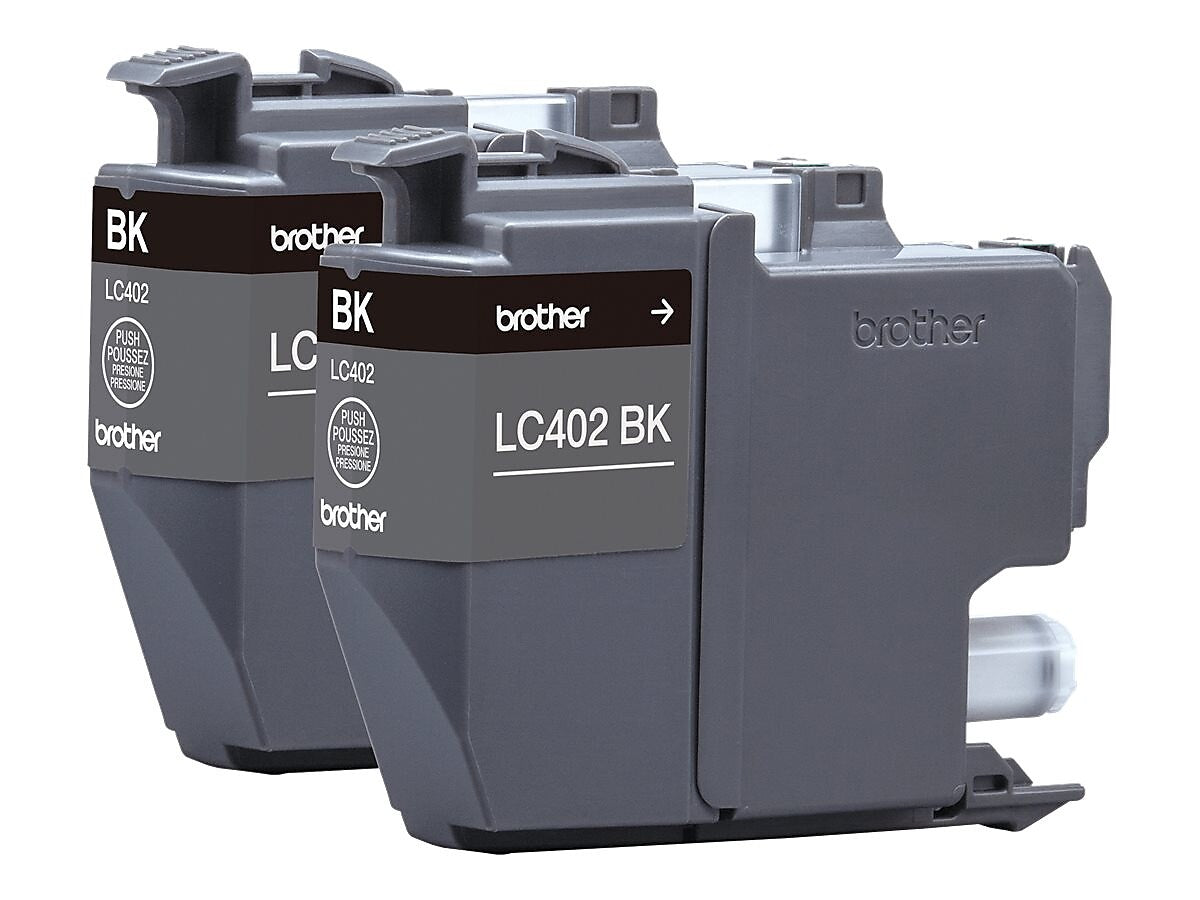 Brother LC402 Black Standard Yield Ink Cartridge, 2/Pack