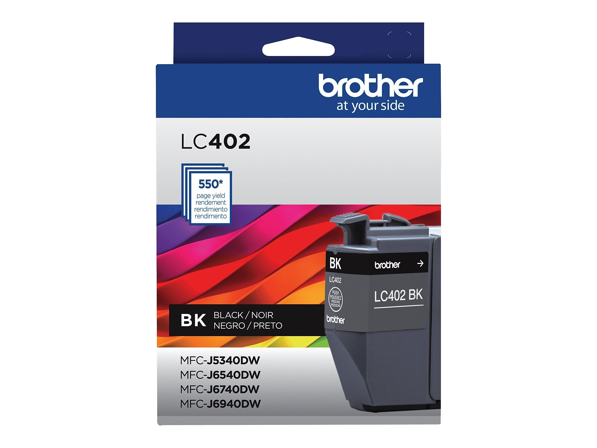 Brother LC402 Black Standard Yield Ink Cartridge, Prints Up to 550 Pages