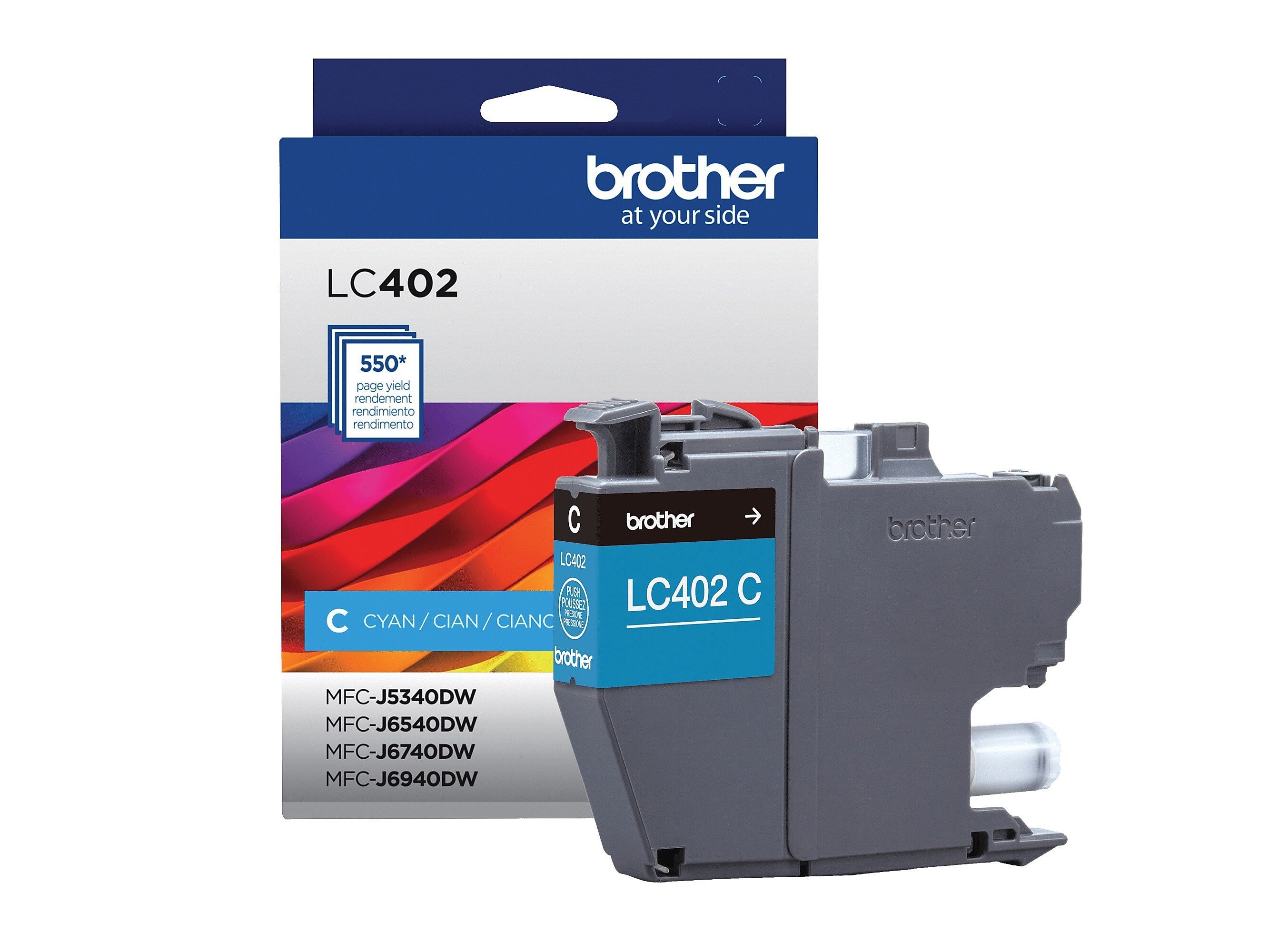 Brother LC402 Cyan Standard Yield Ink Cartridge, Prints Up to 550 Pages