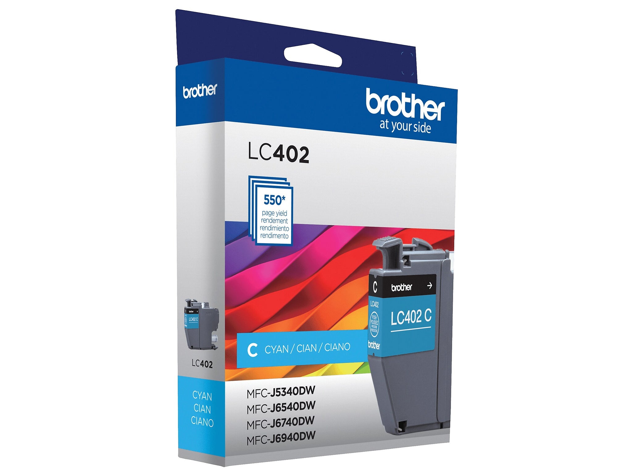Brother LC402 Cyan Standard Yield Ink Cartridge, Prints Up to 550 Pages