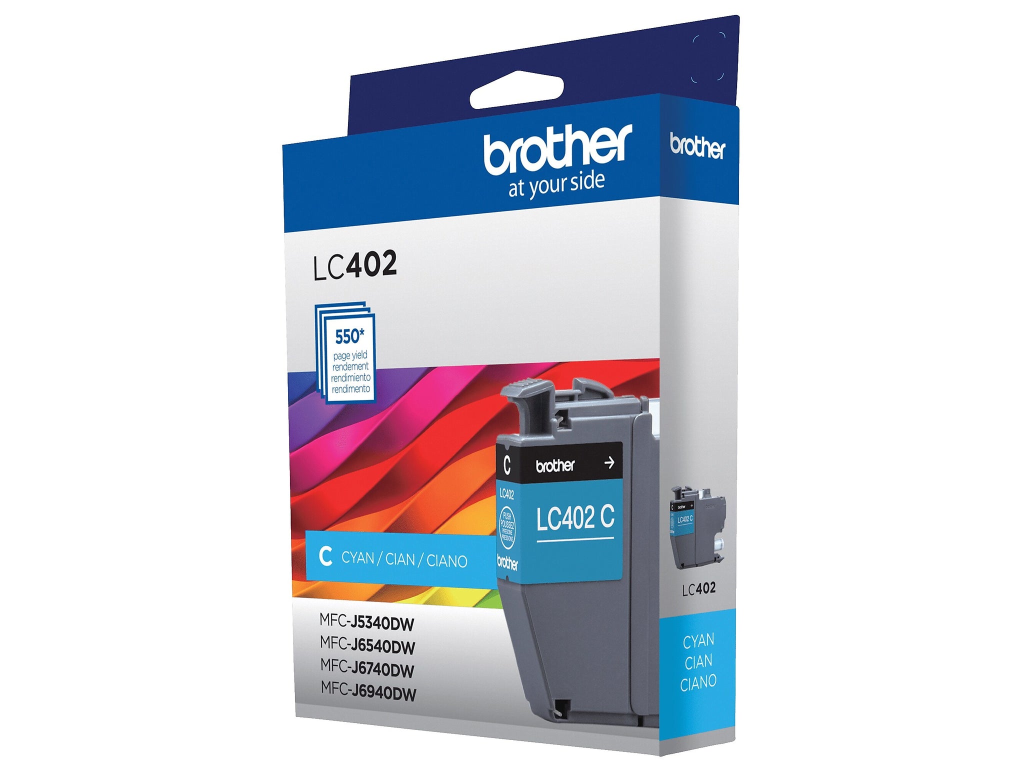 Brother LC402 Cyan Standard Yield Ink Cartridge, Prints Up to 550 Pages
