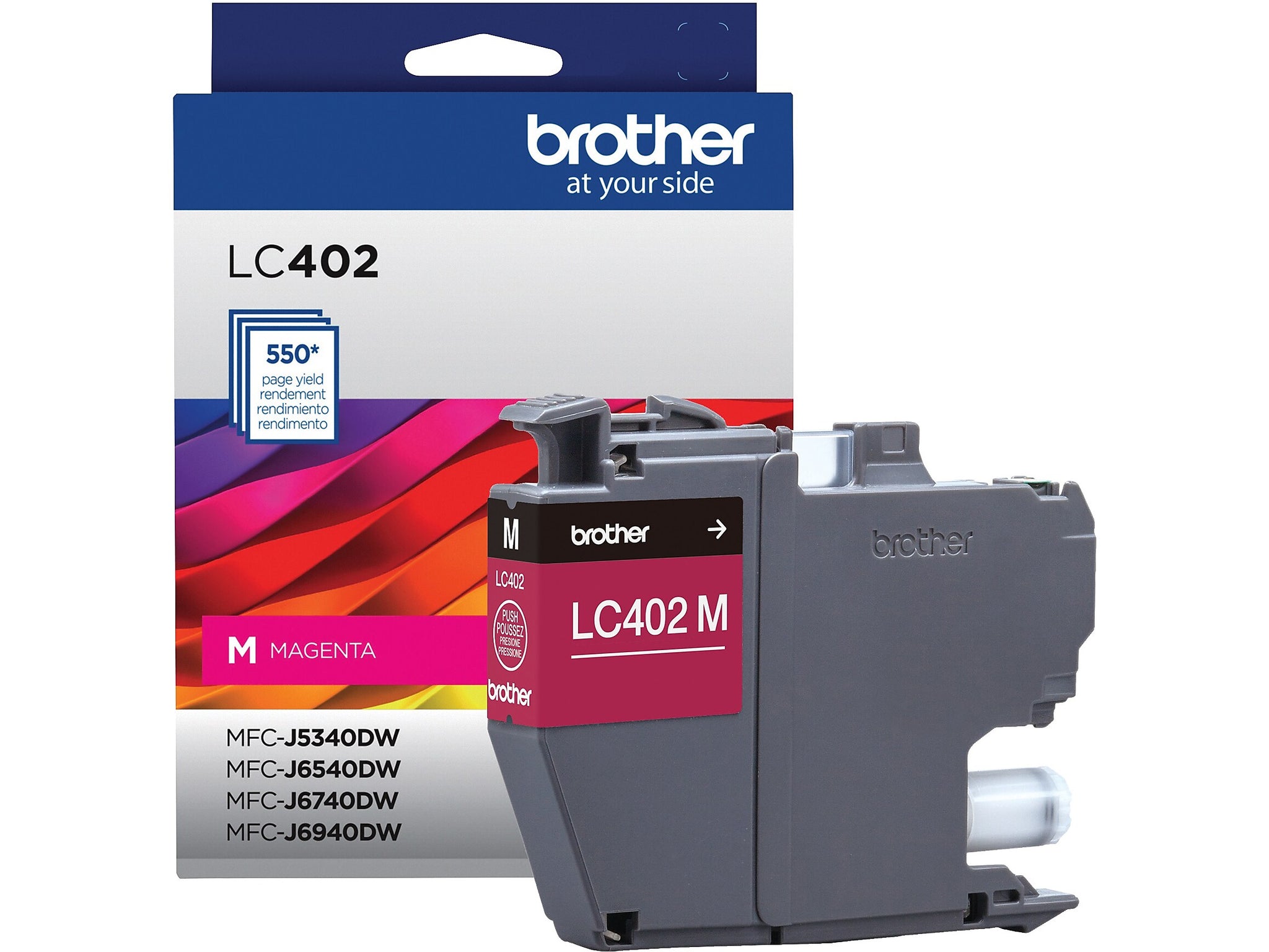 Brother LC402 Magenta Standard Yield Ink Cartridge, Prints Up to 550 Pages