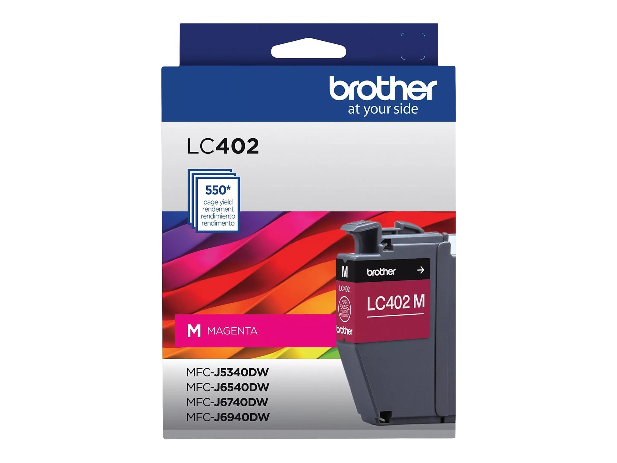 Brother LC402 Magenta Standard Yield Ink Cartridge, Prints Up to 550 Pages