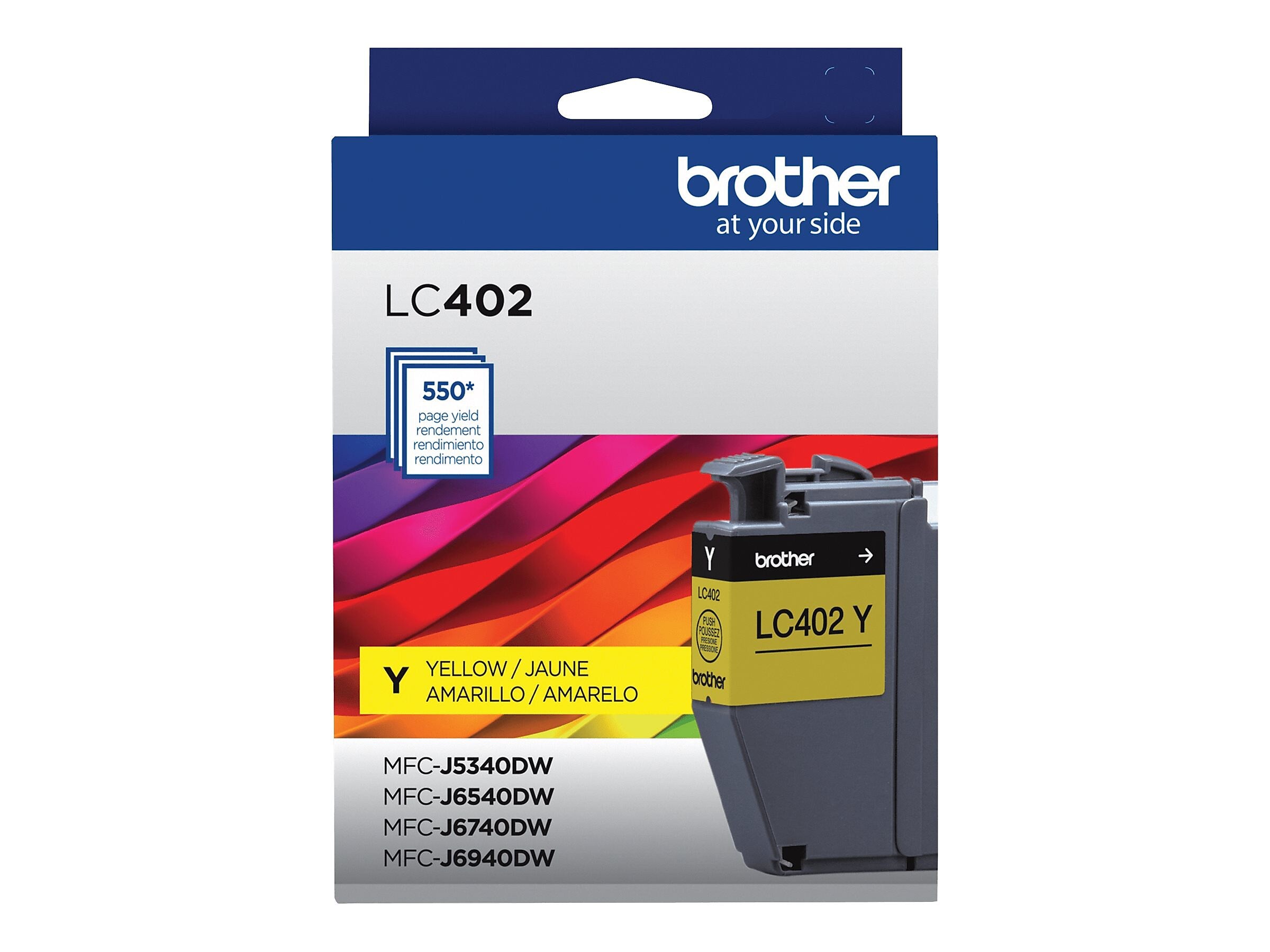 Brother LC402 Yellow Standard Yield Ink Cartridge, Prints Up to 550 Pages
